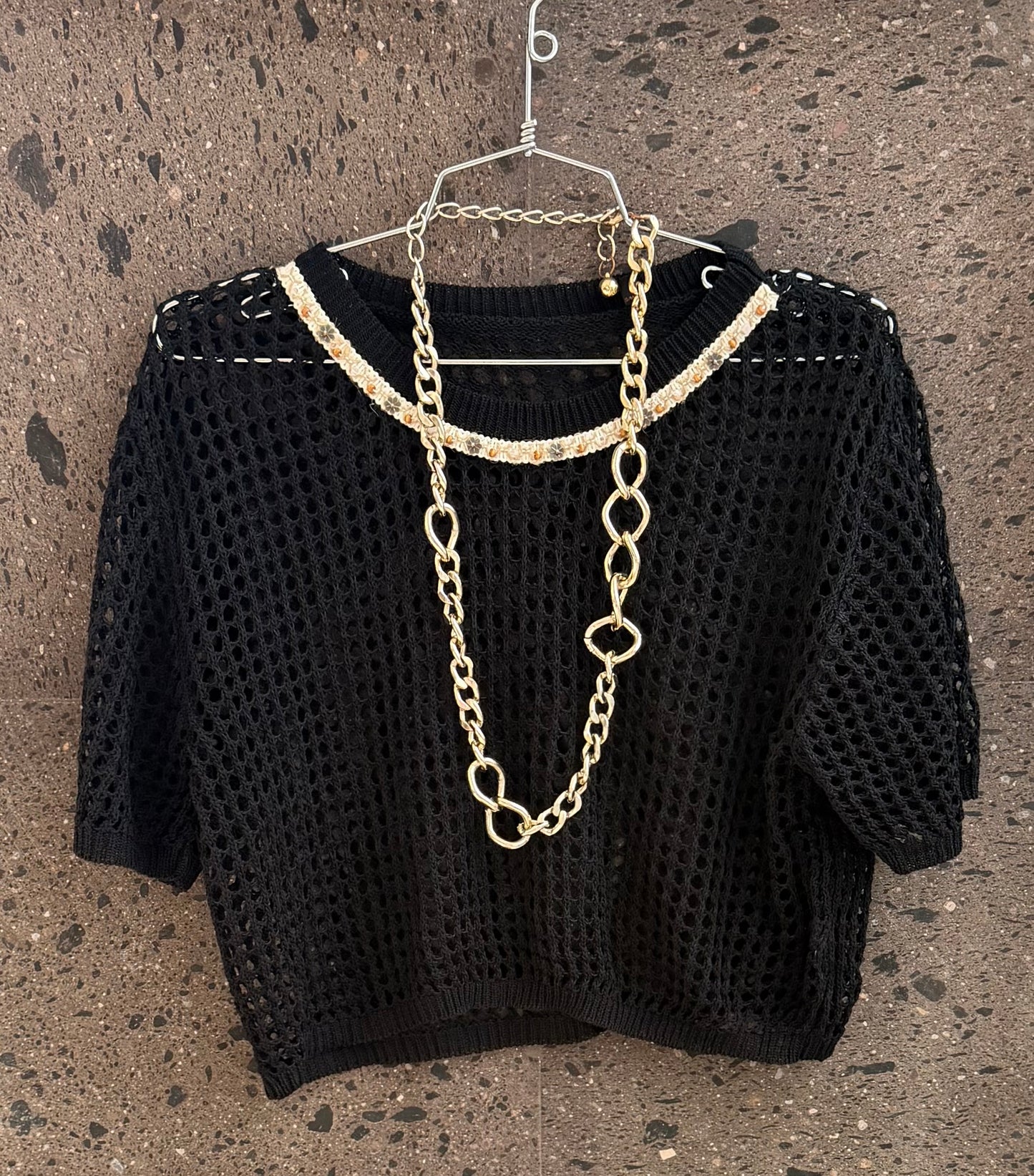 Blusa tejida negra