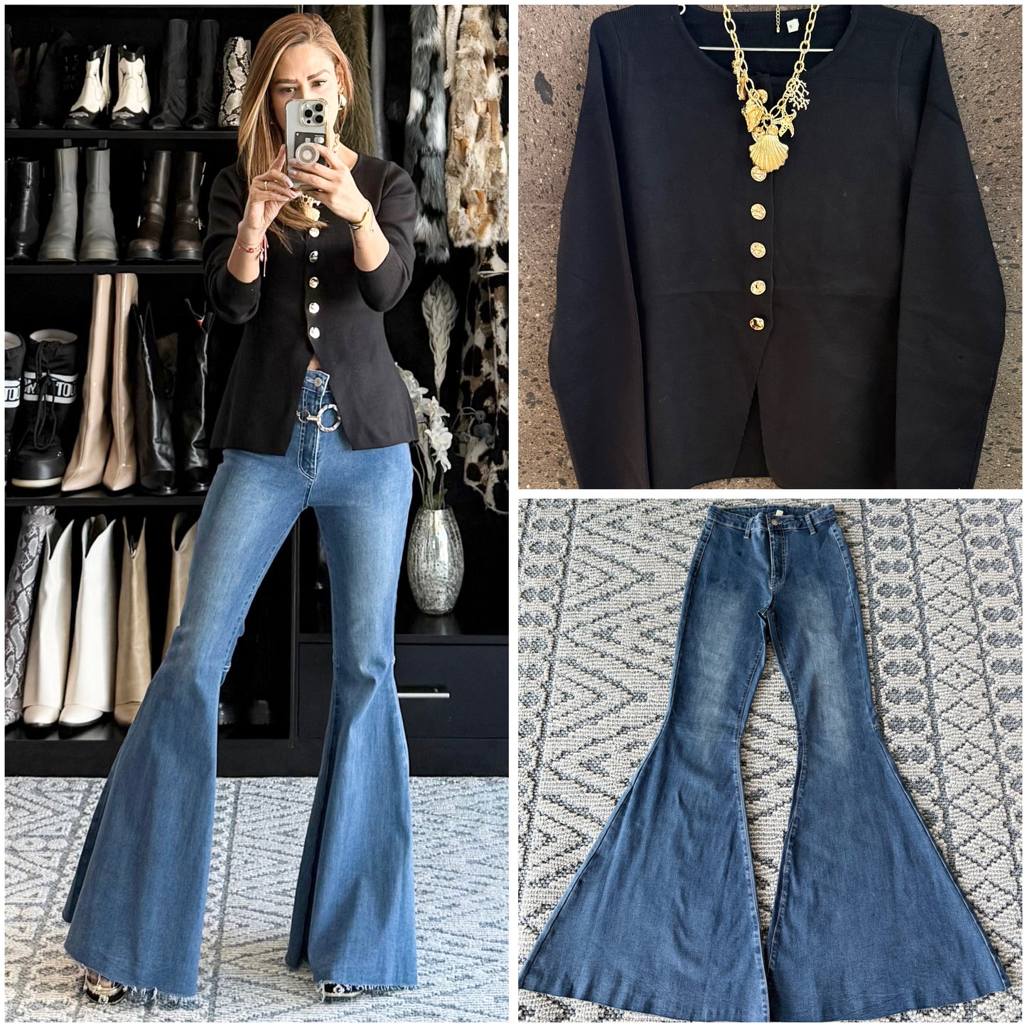 Sweter botón negro