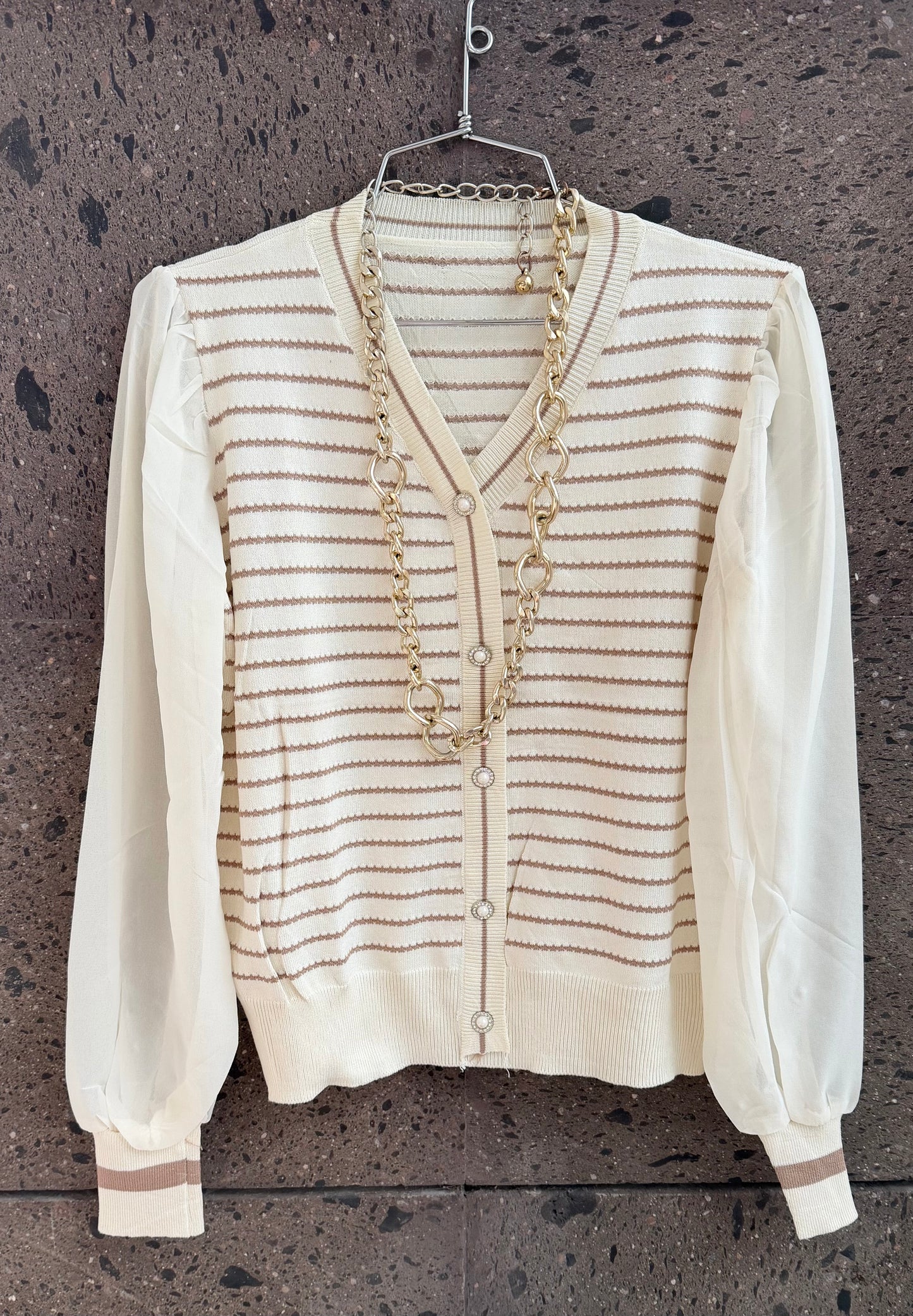 Blusa manga gasa capuccino