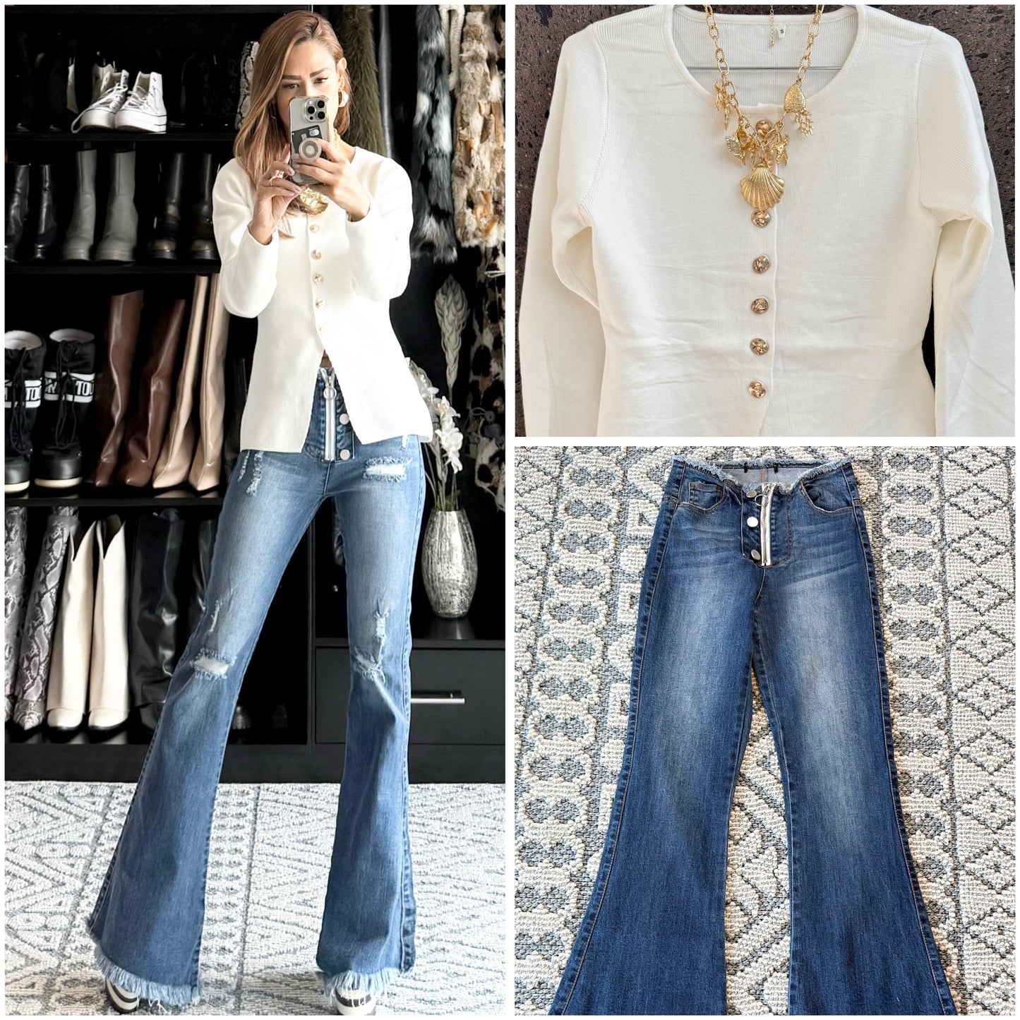 Jeans cierre flare stretch