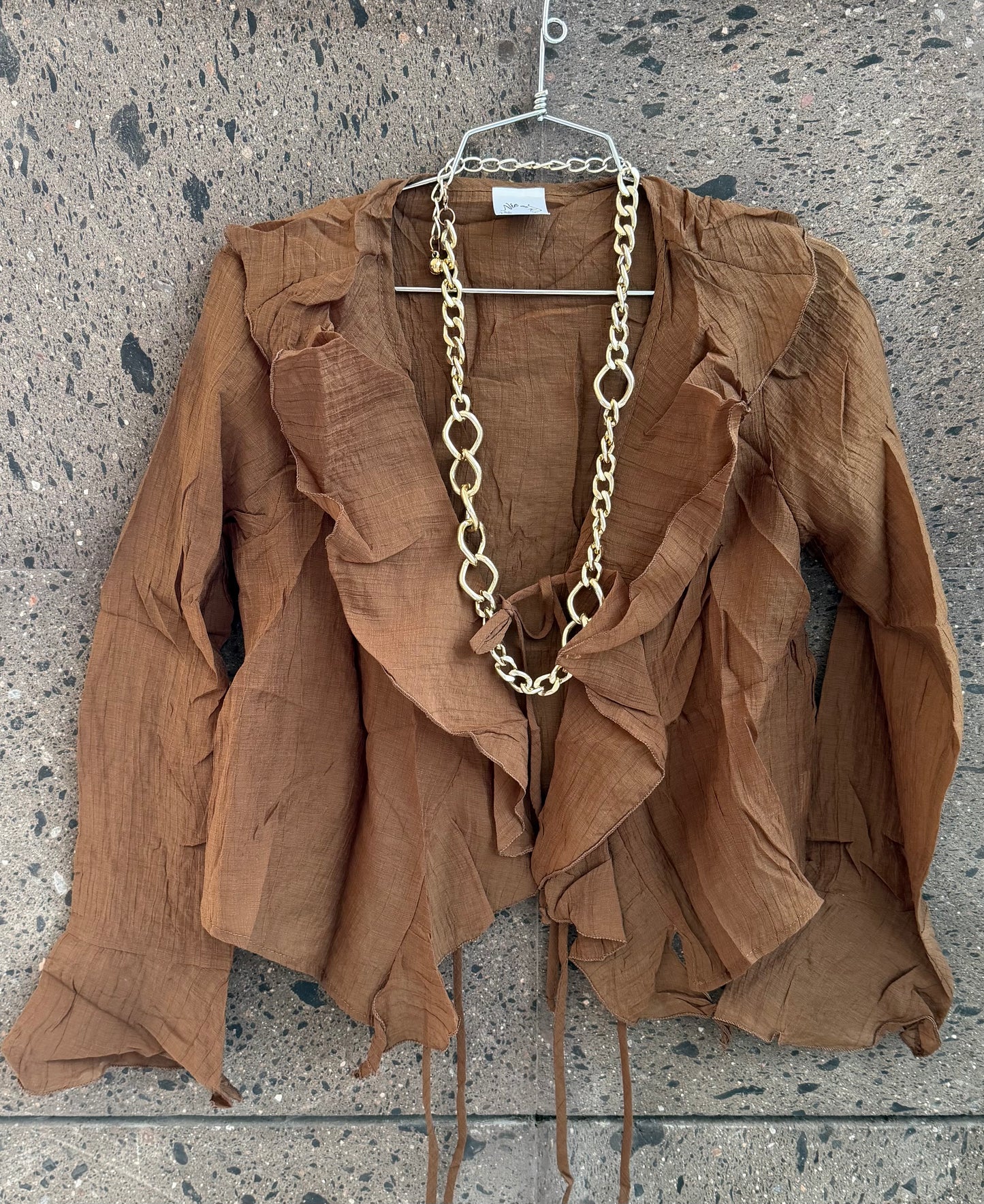 Blusa boho gasa chocolate