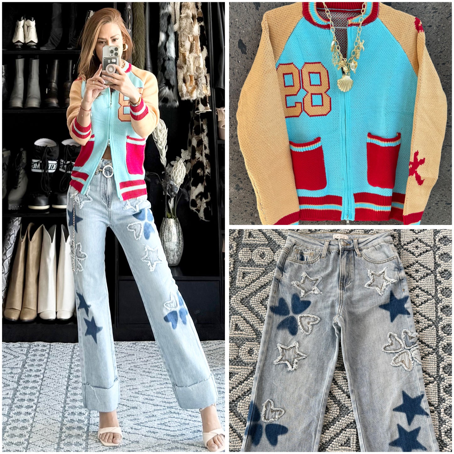 Sweter 89 Aqua rojo