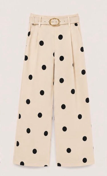 J pantalón polka con cinturón butter