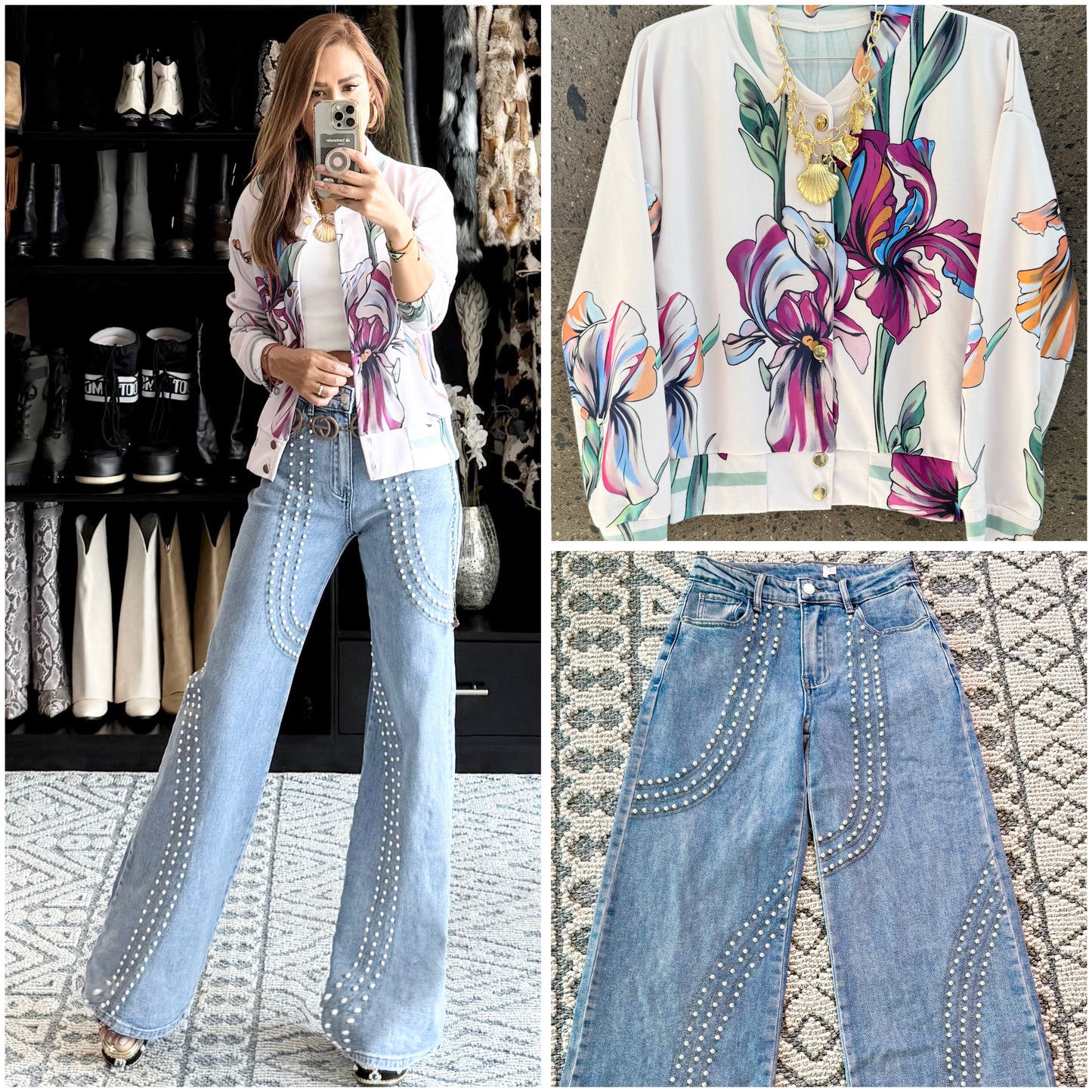 Bomber jacket orquídea lentejuela
