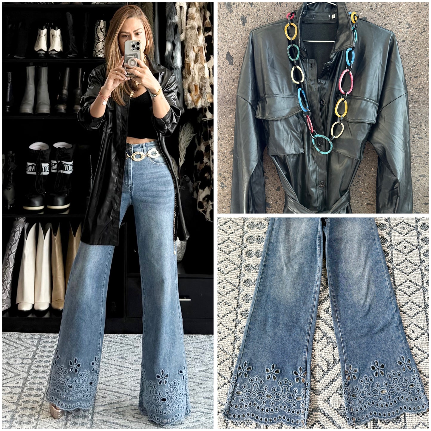 Camisera vinipiel negra
