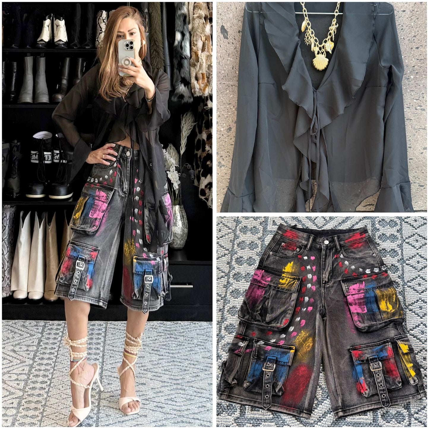 J bermuda Denim print
