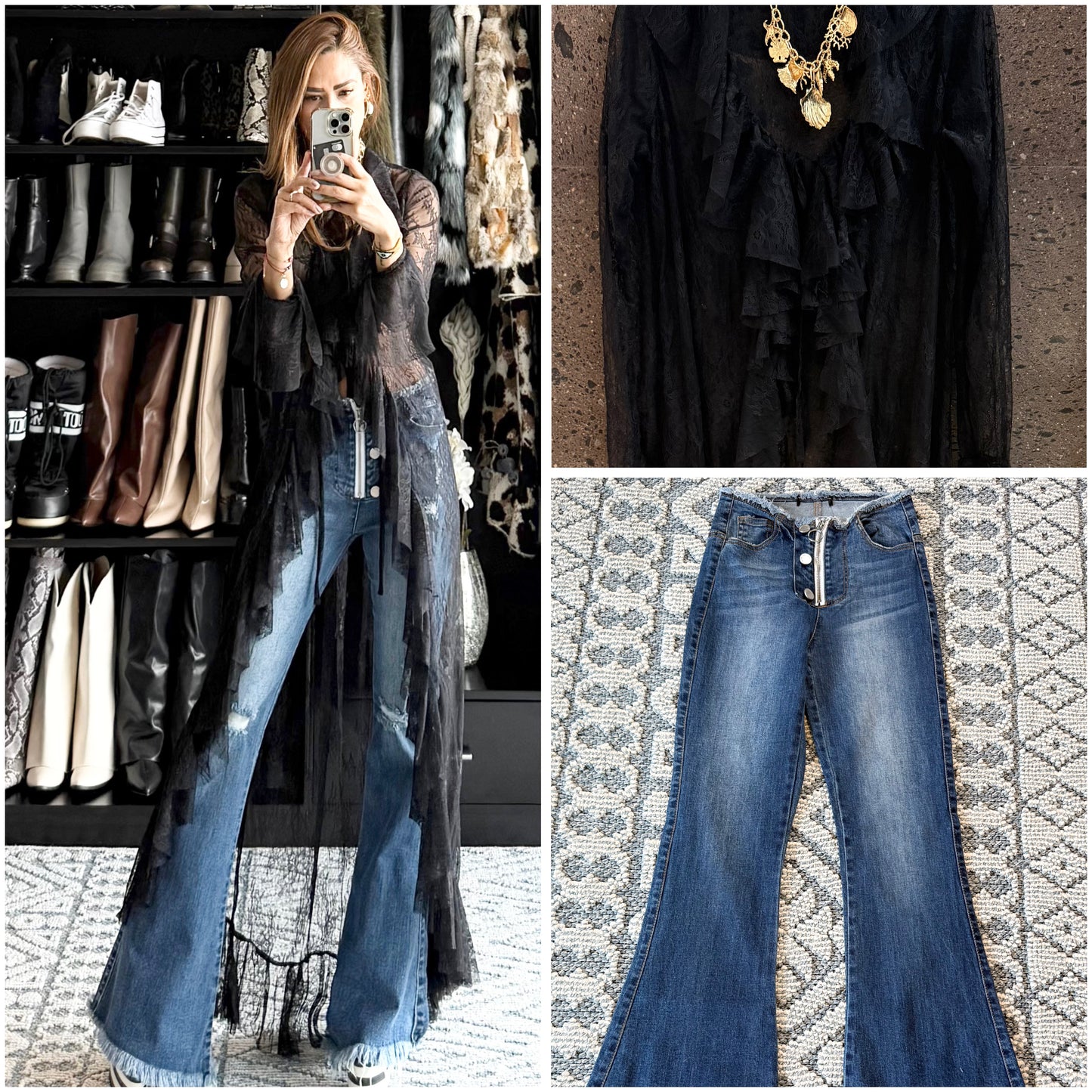 Jeans cierre flare stretch