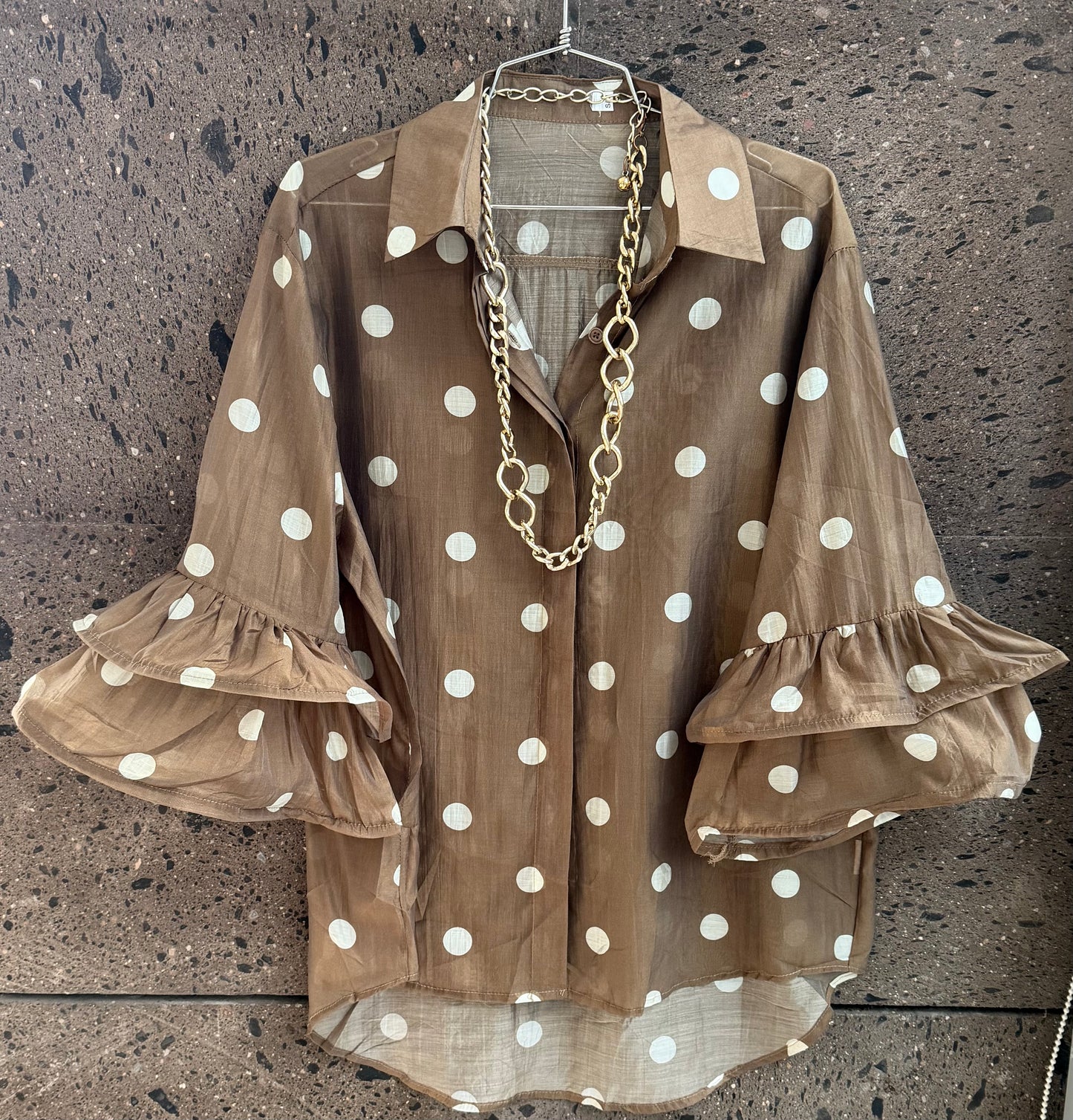 Camisa polka capuccino