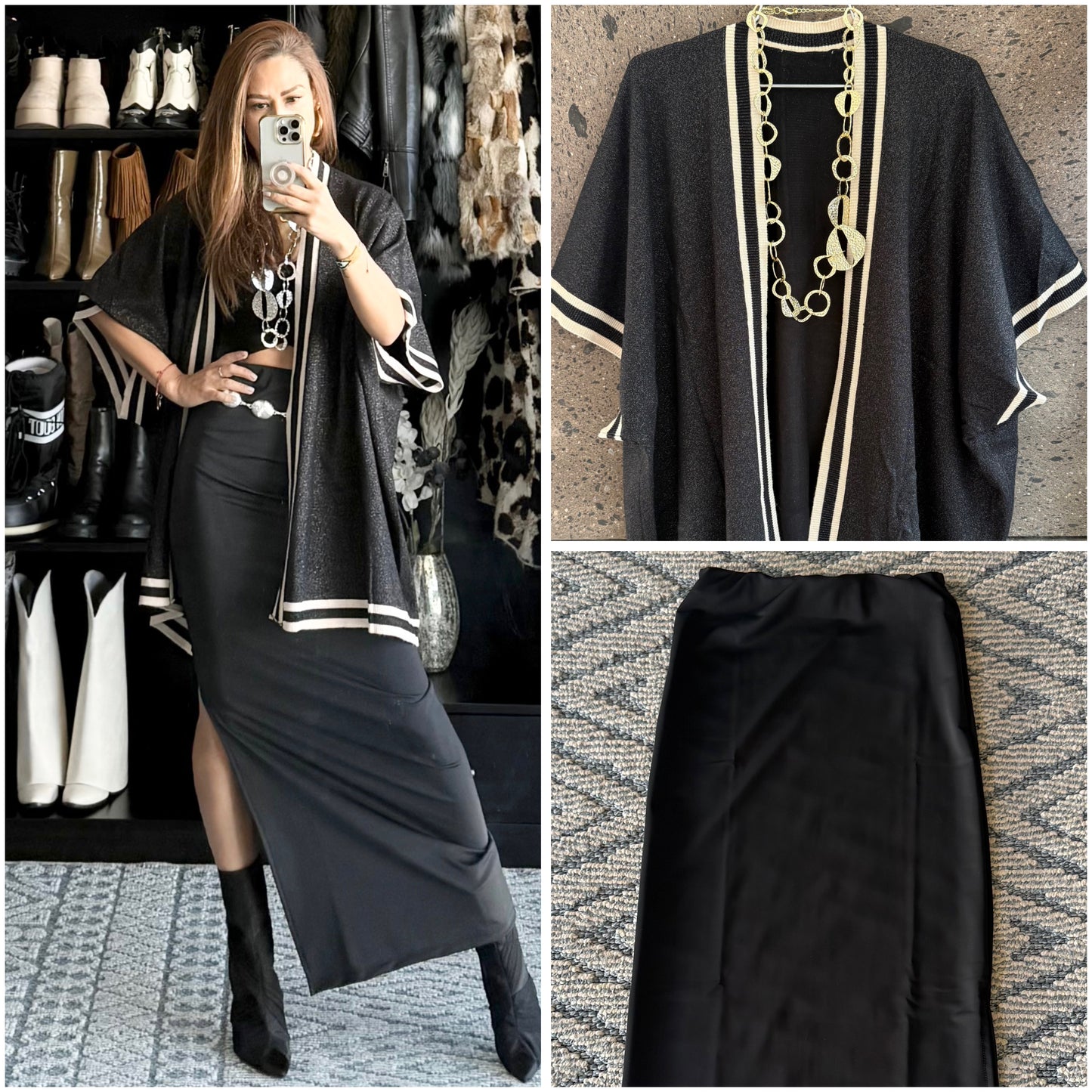 Ensamble brillos negro