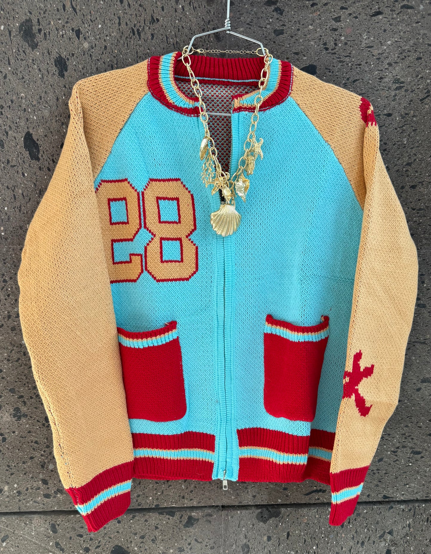 Sweter 89 Aqua rojo