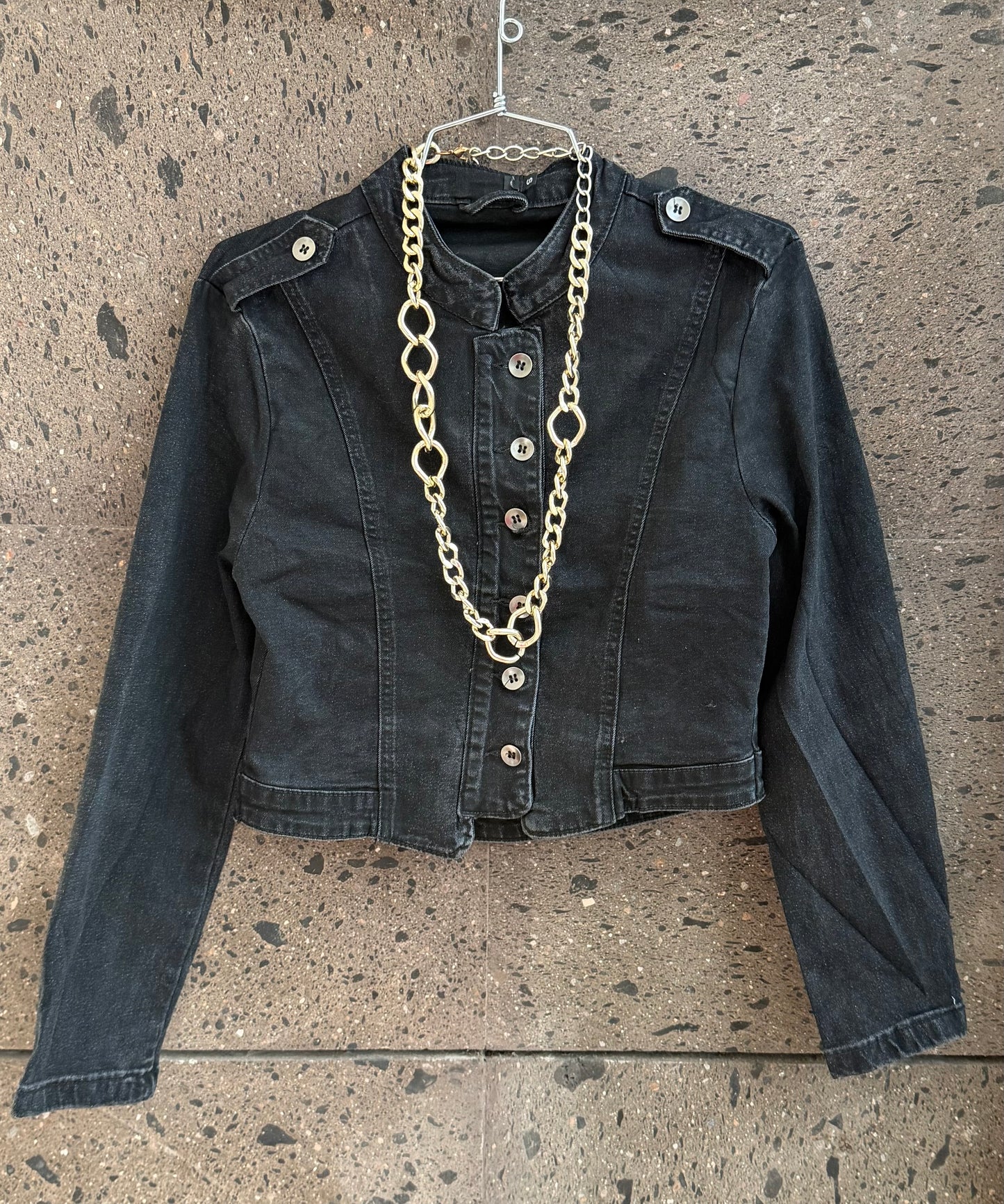 Chamarra Denim Napoleón oscura