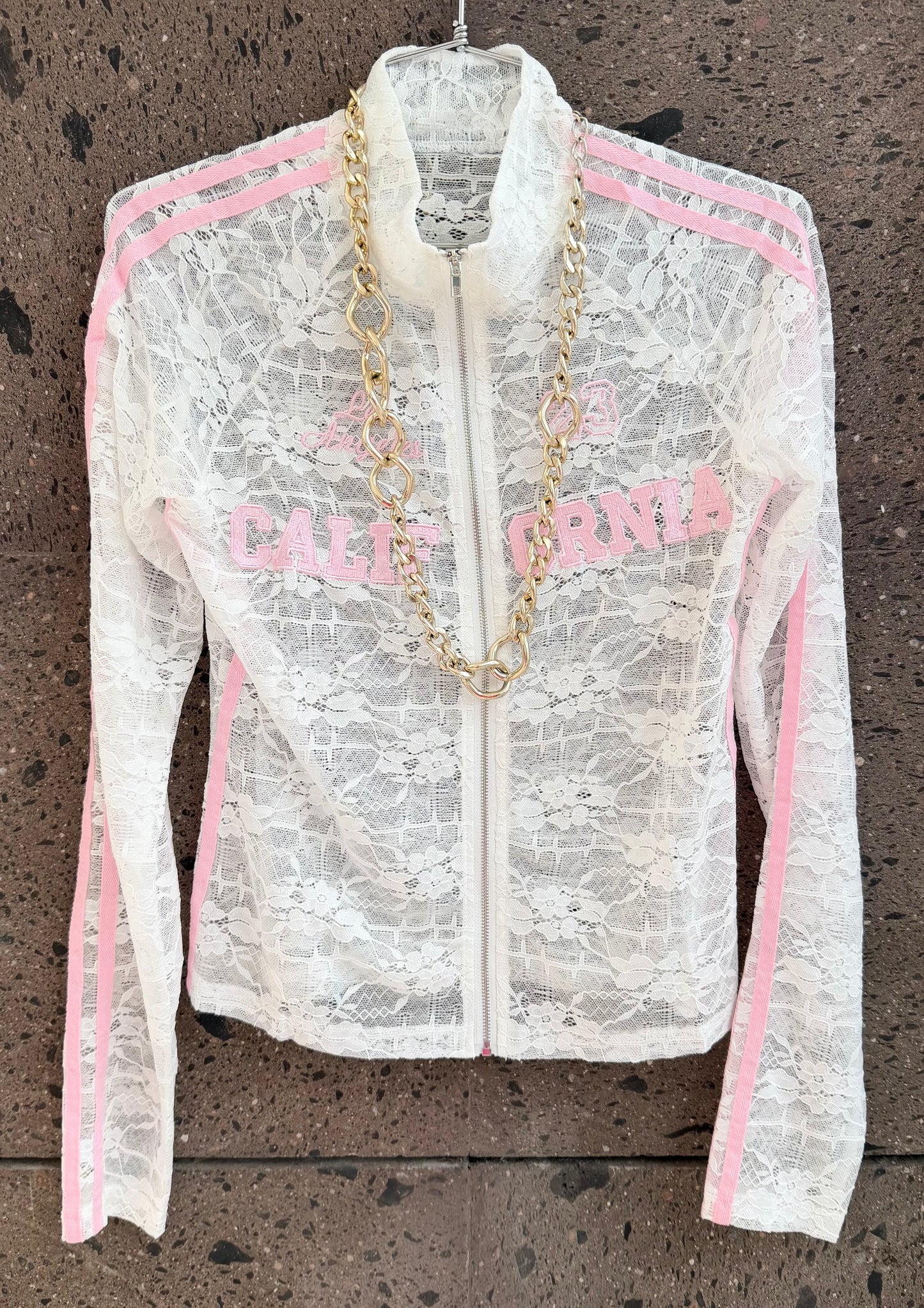 Chamarra encaje sport baby Pink