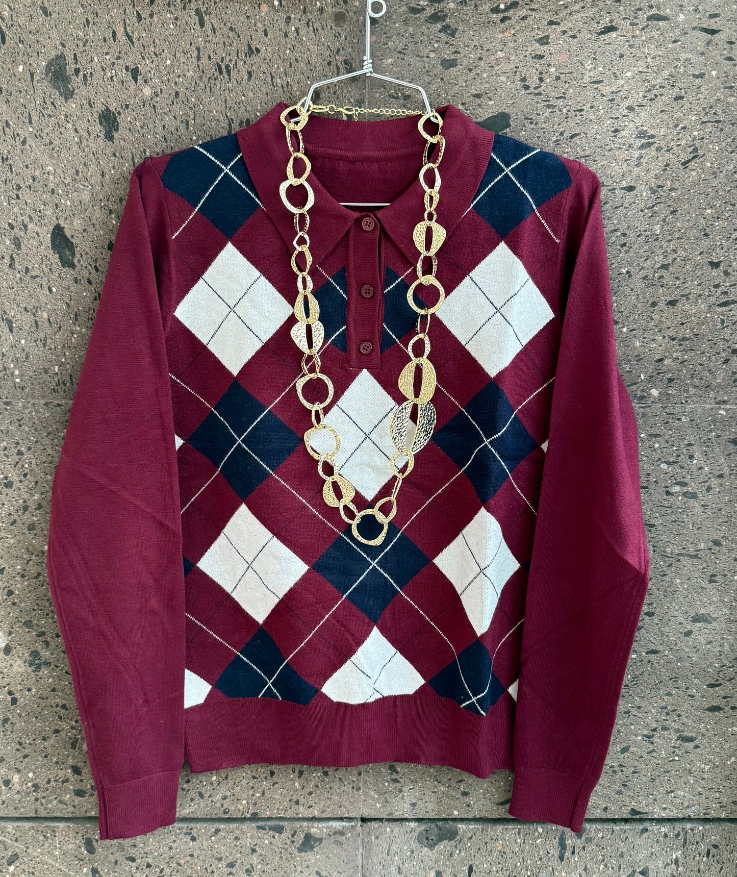 Sweter polo vino