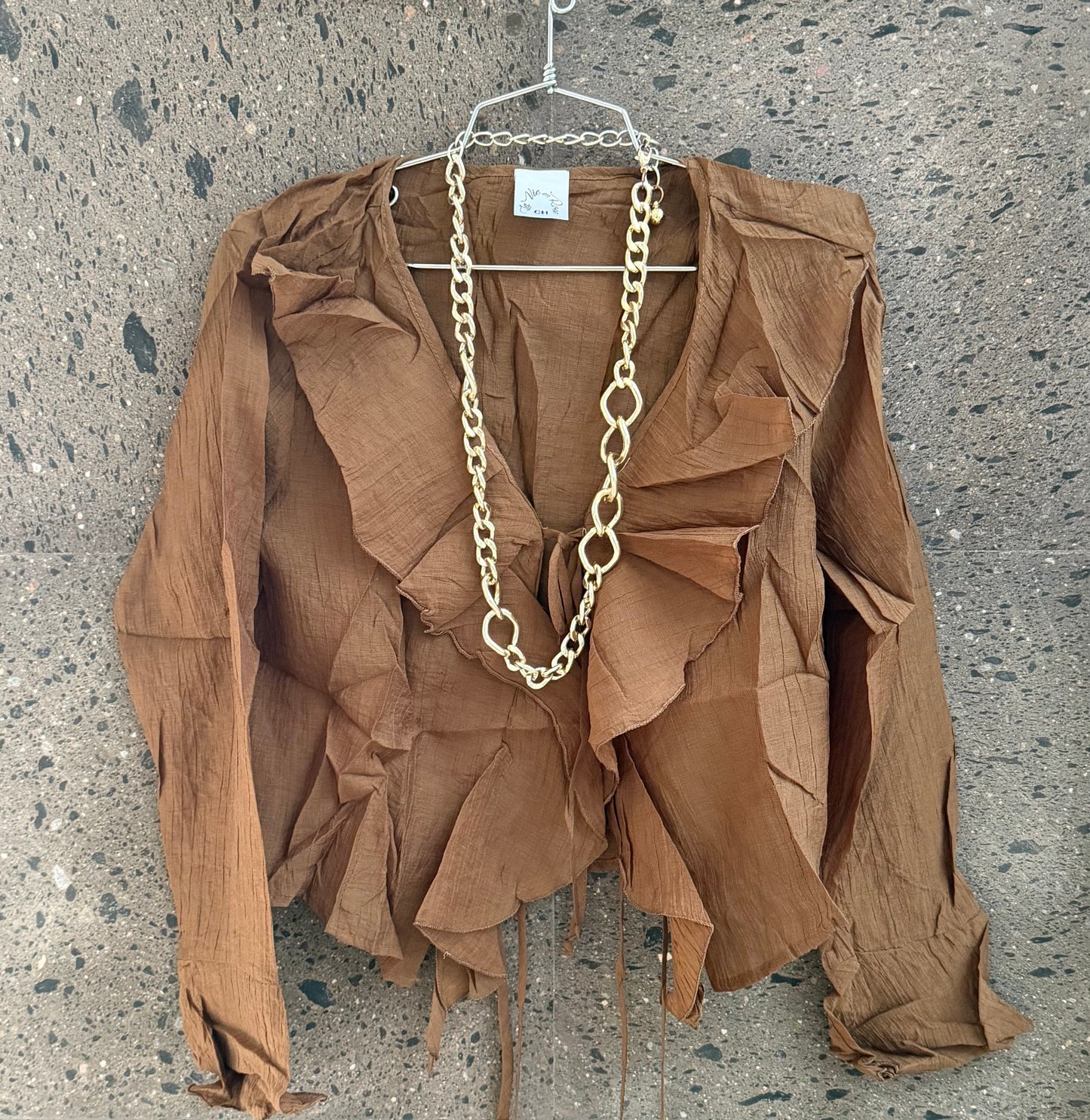 Blusa boho amarre chocolate