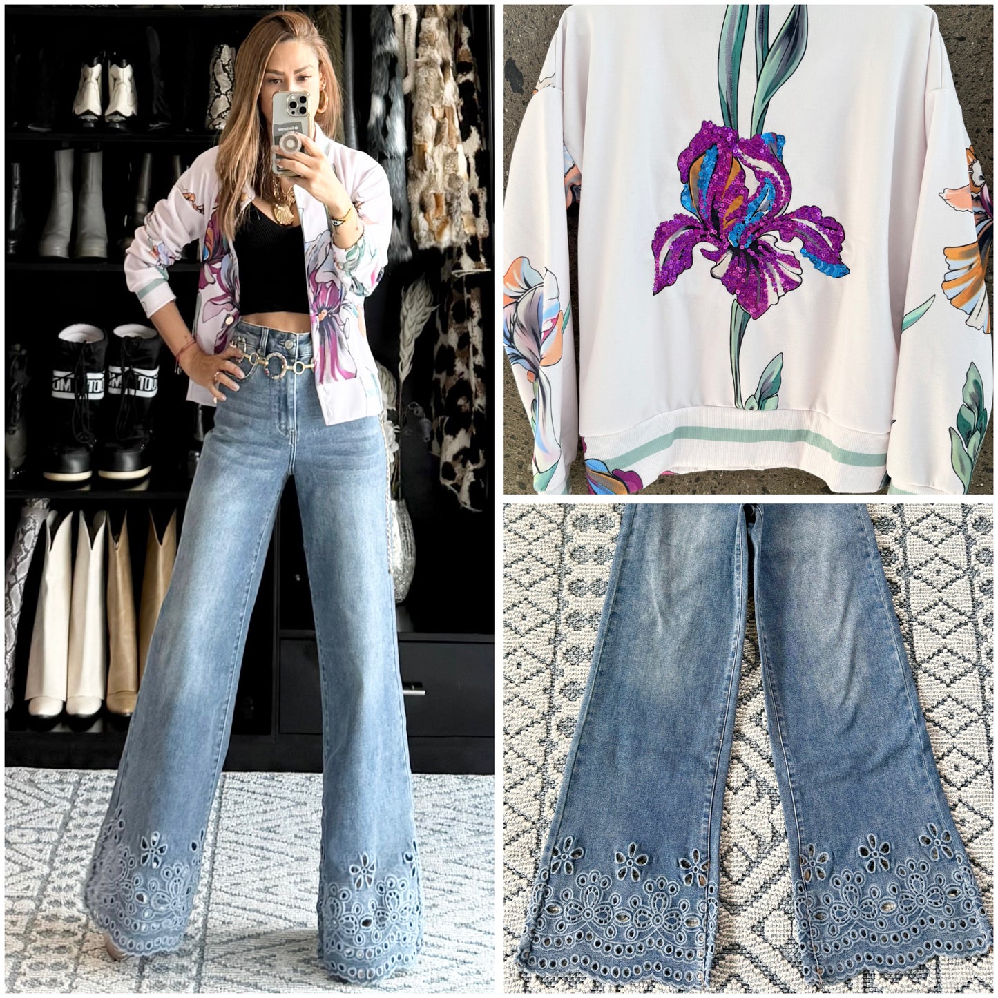 Bomber jacket orquídea lentejuela