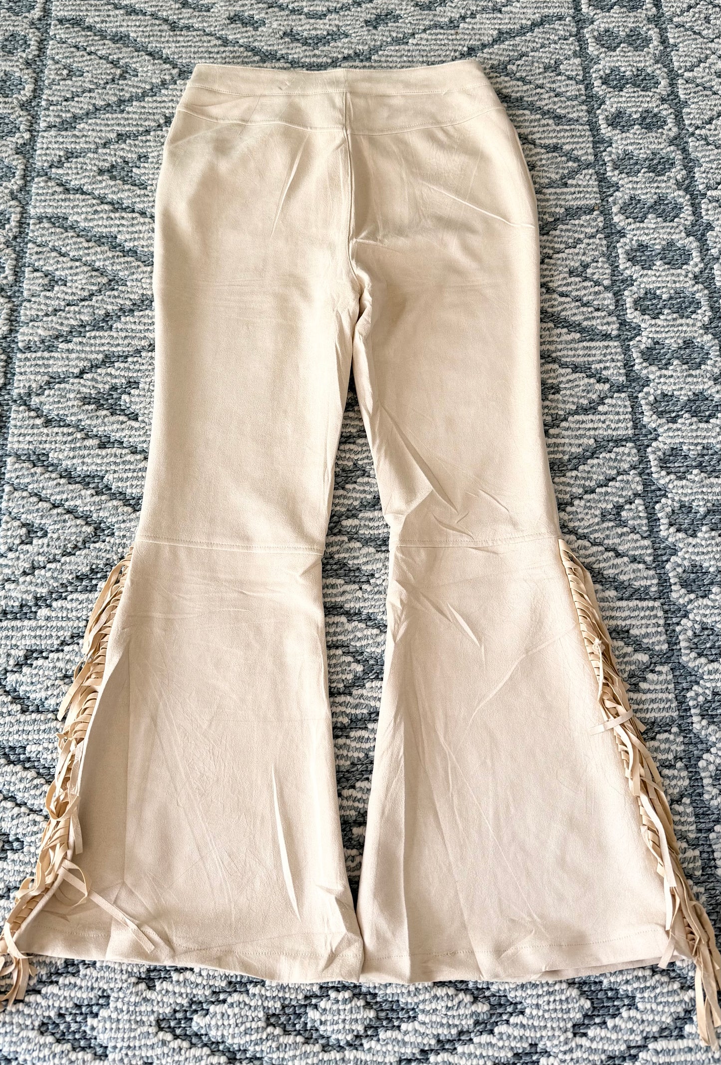 J pantalón fleco perla estira