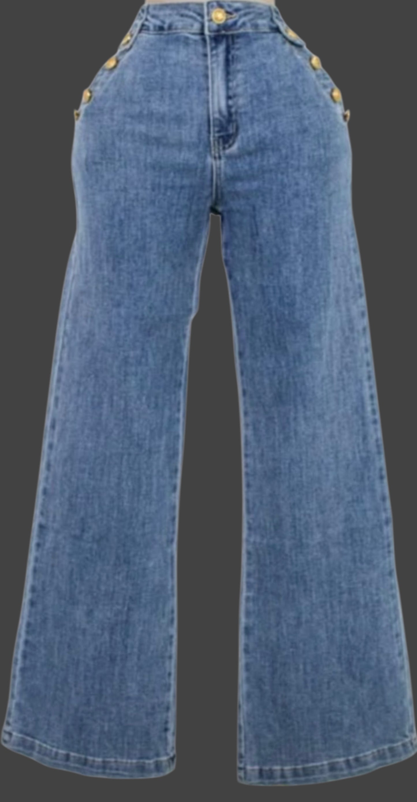 Jeans botones Napoleón stretch