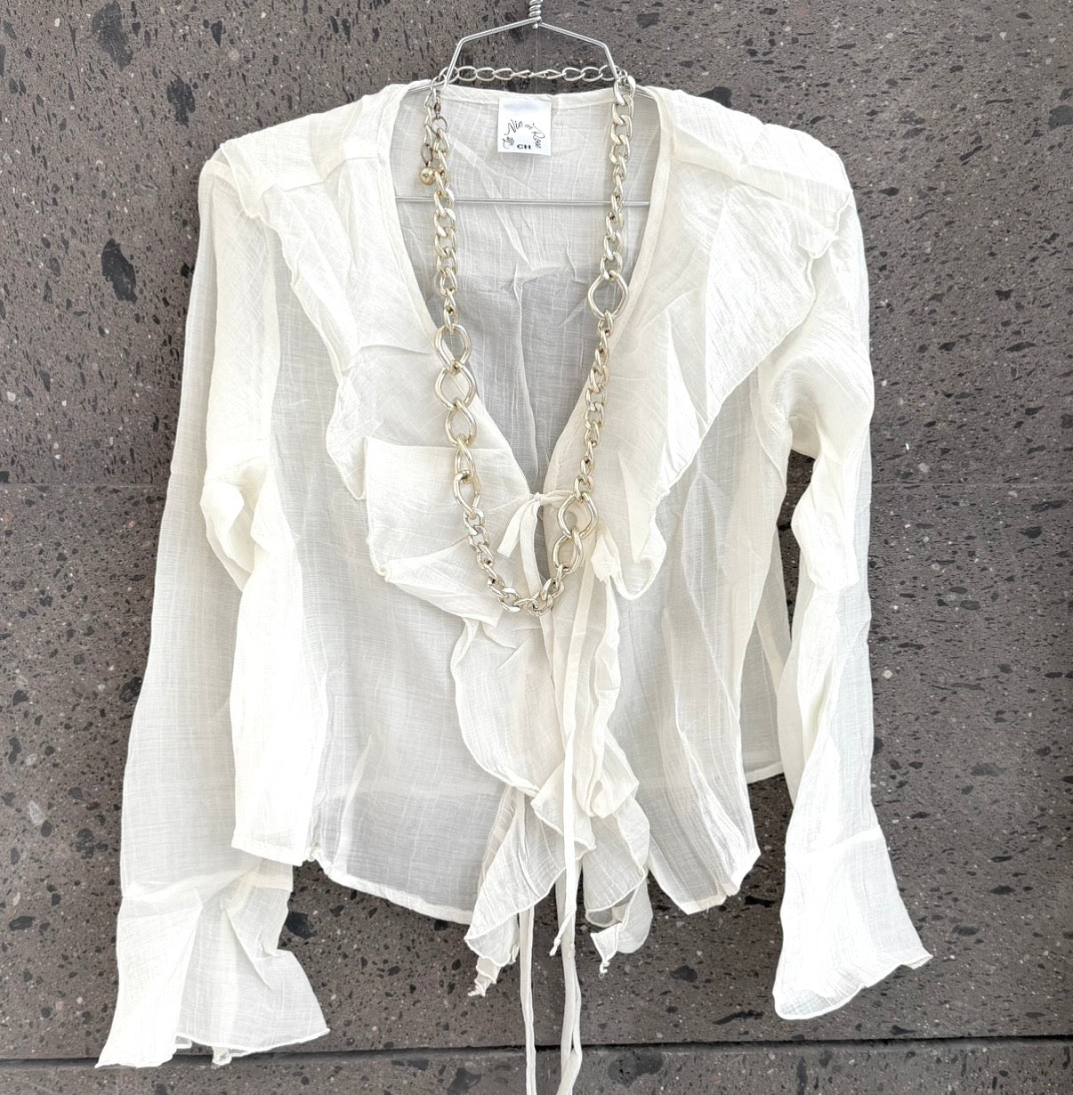 Blusa boho amarre blanca
