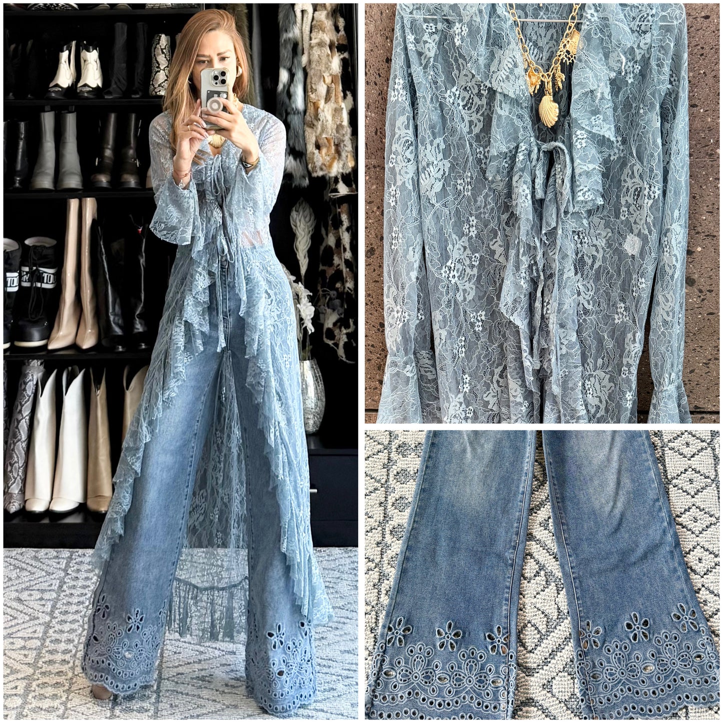 Jeans encaje abajo stretch