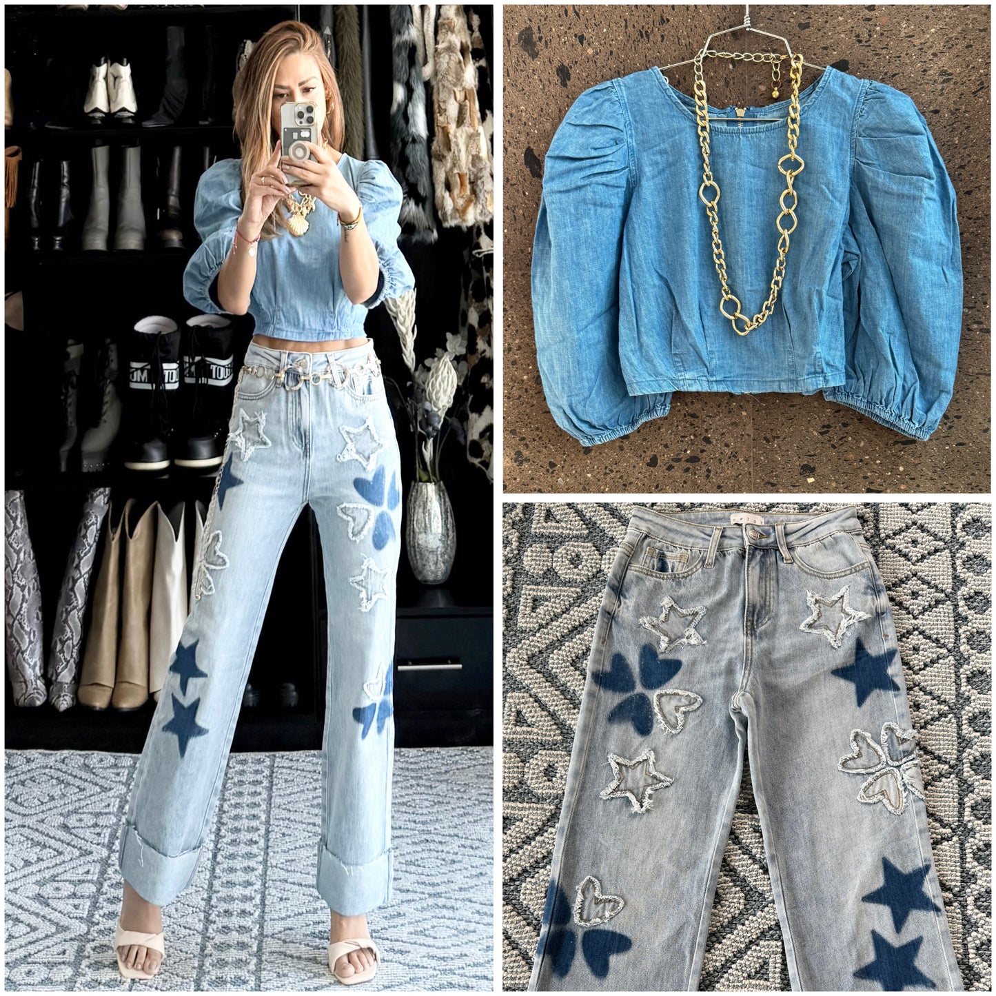 Blusa Denim oscura