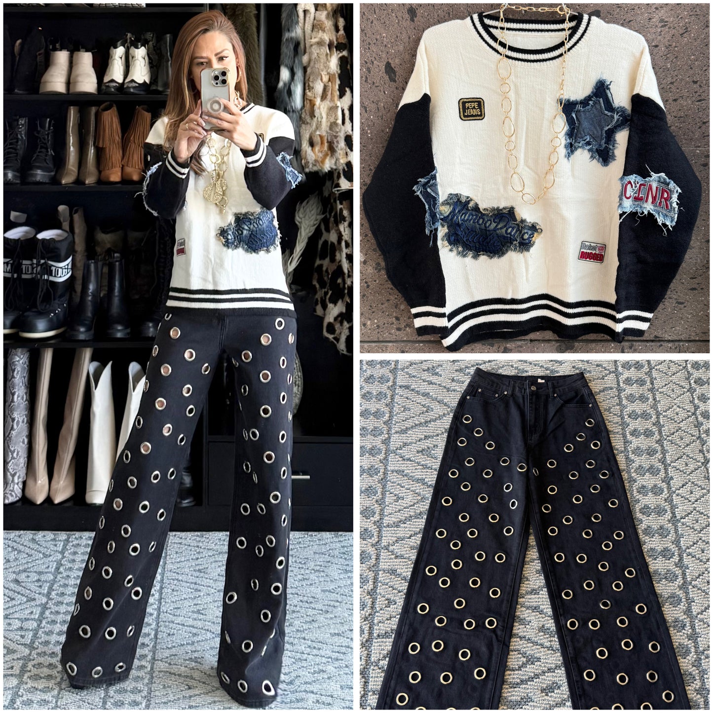 Sweter estrella Denim perla