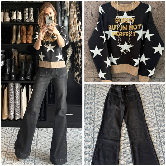Sweter estrella negro