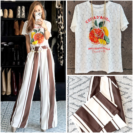 J pantalón rayas chocolate
