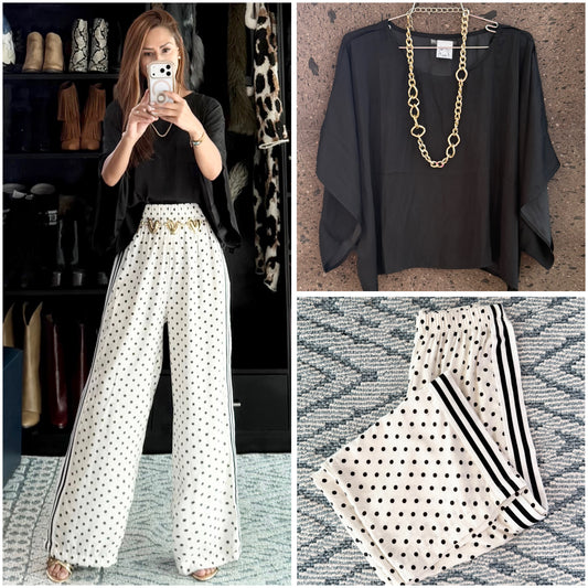 Blusa mariposa seda negra