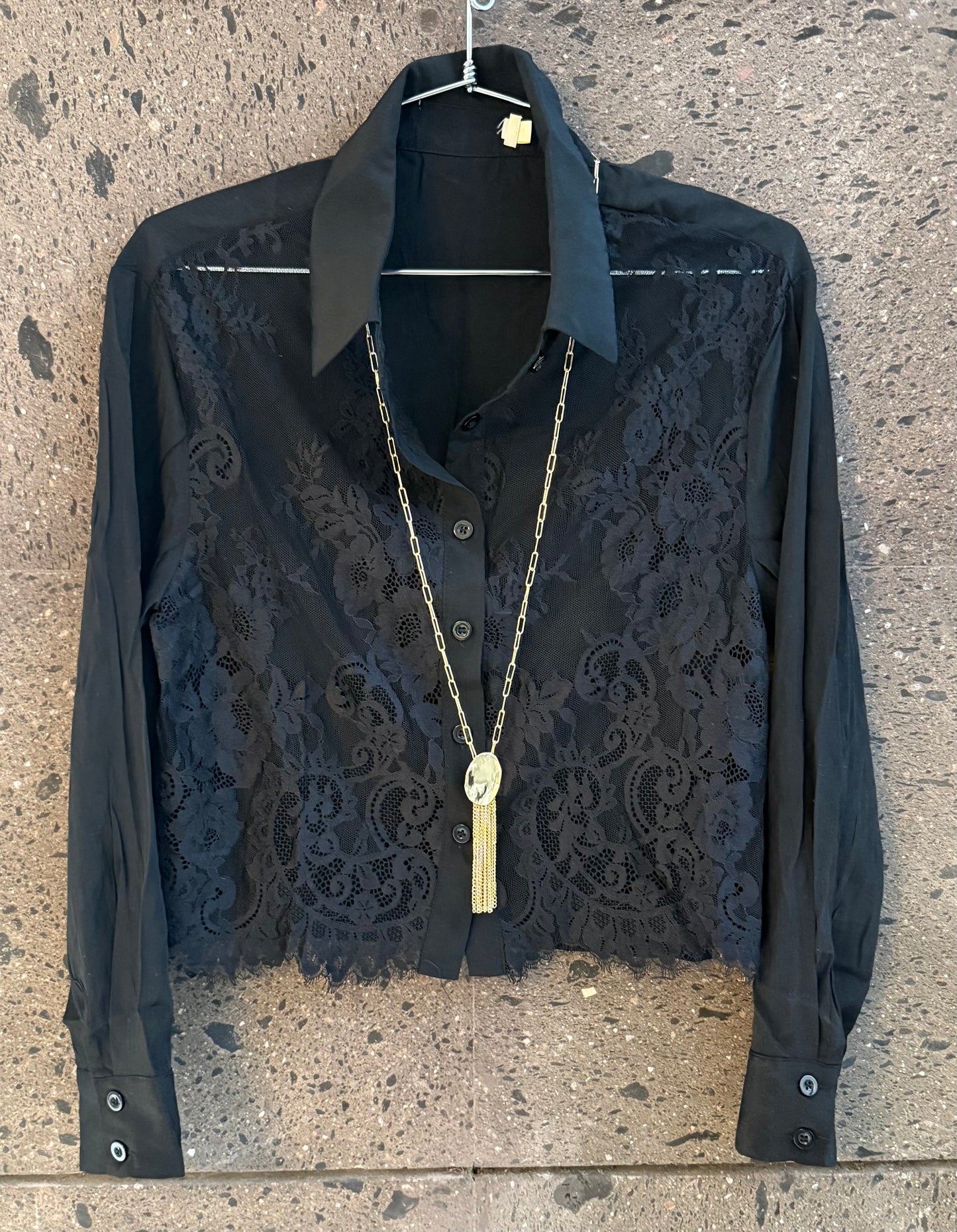 Camisa encaje negra