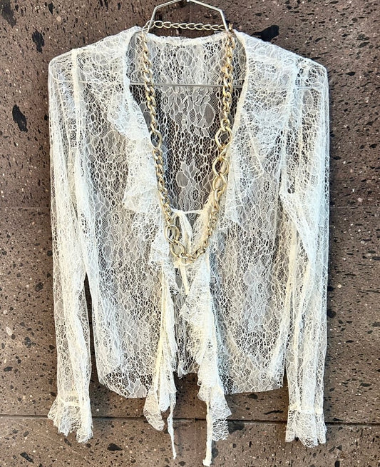 Blusa encaje perla