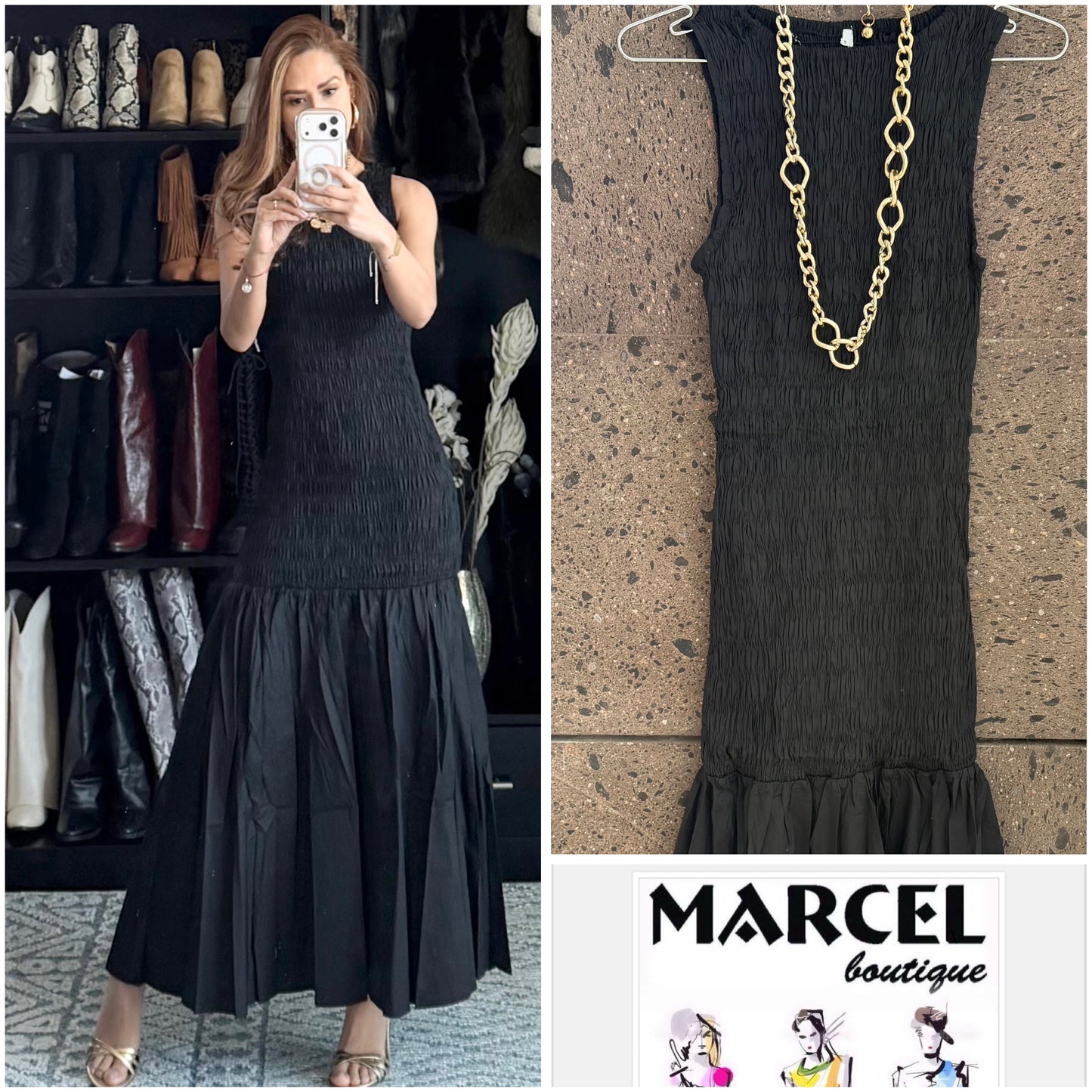 B Vestido panal negro