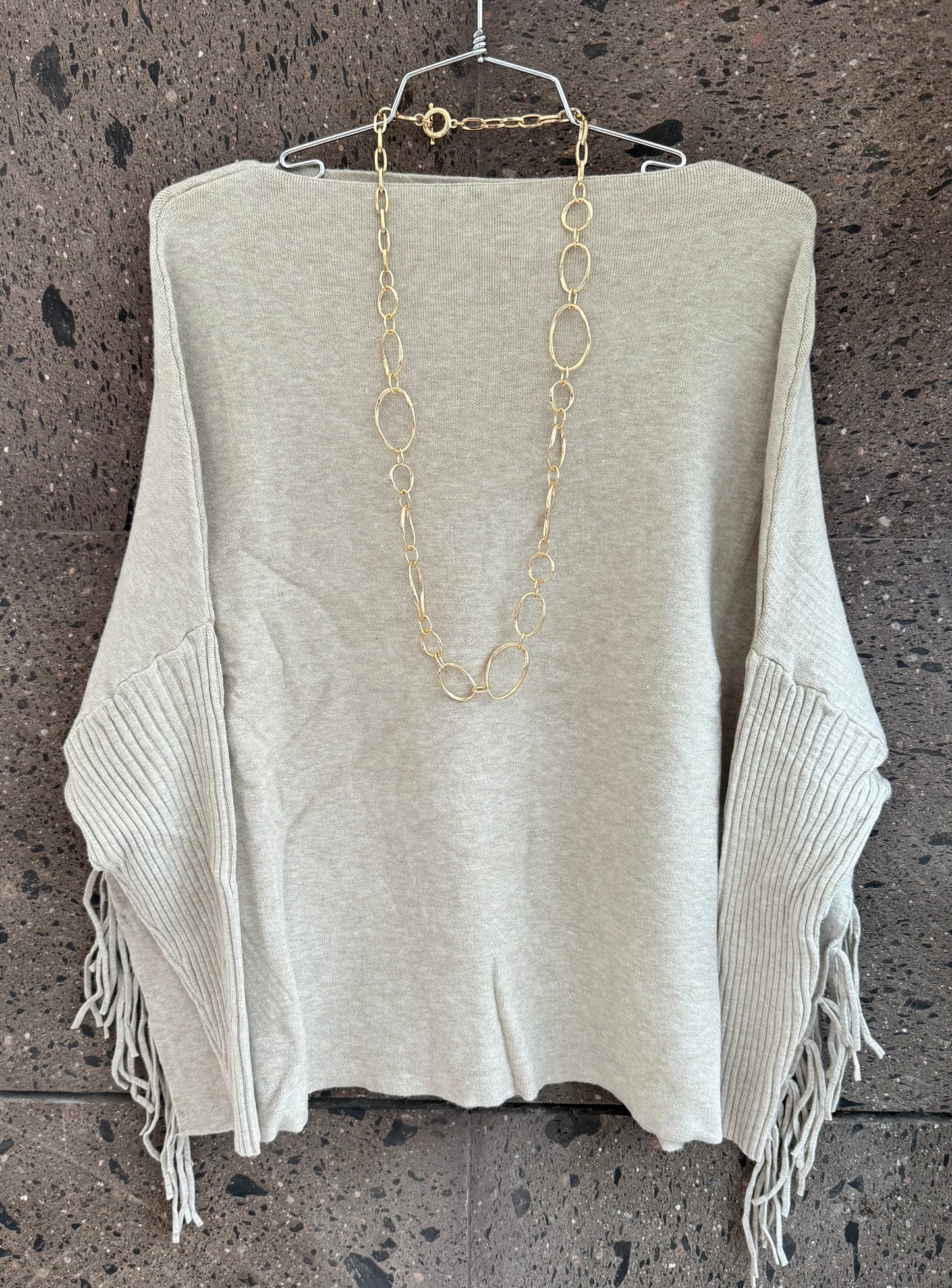 Sweter flecos ivory