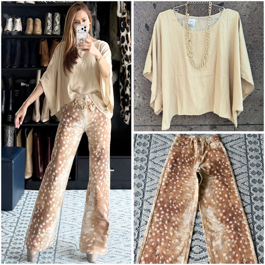 Blusa mariposa seda mocha