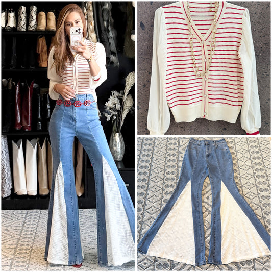 Blusa manga gasa rojo