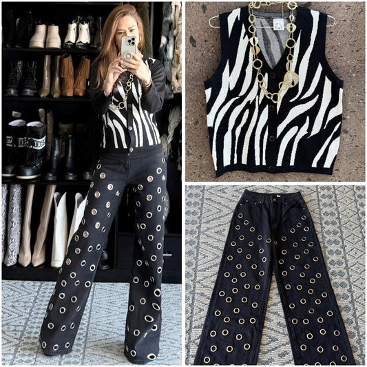 Chaleco zebra blanco