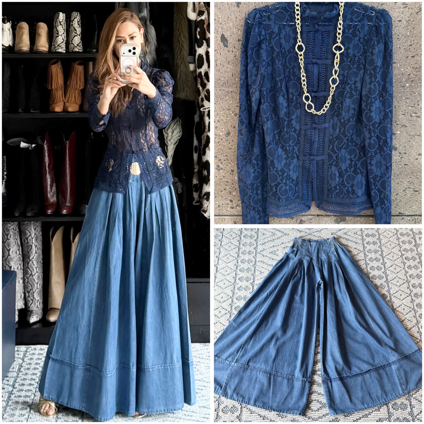 Chamarra Napoleón encaje navy