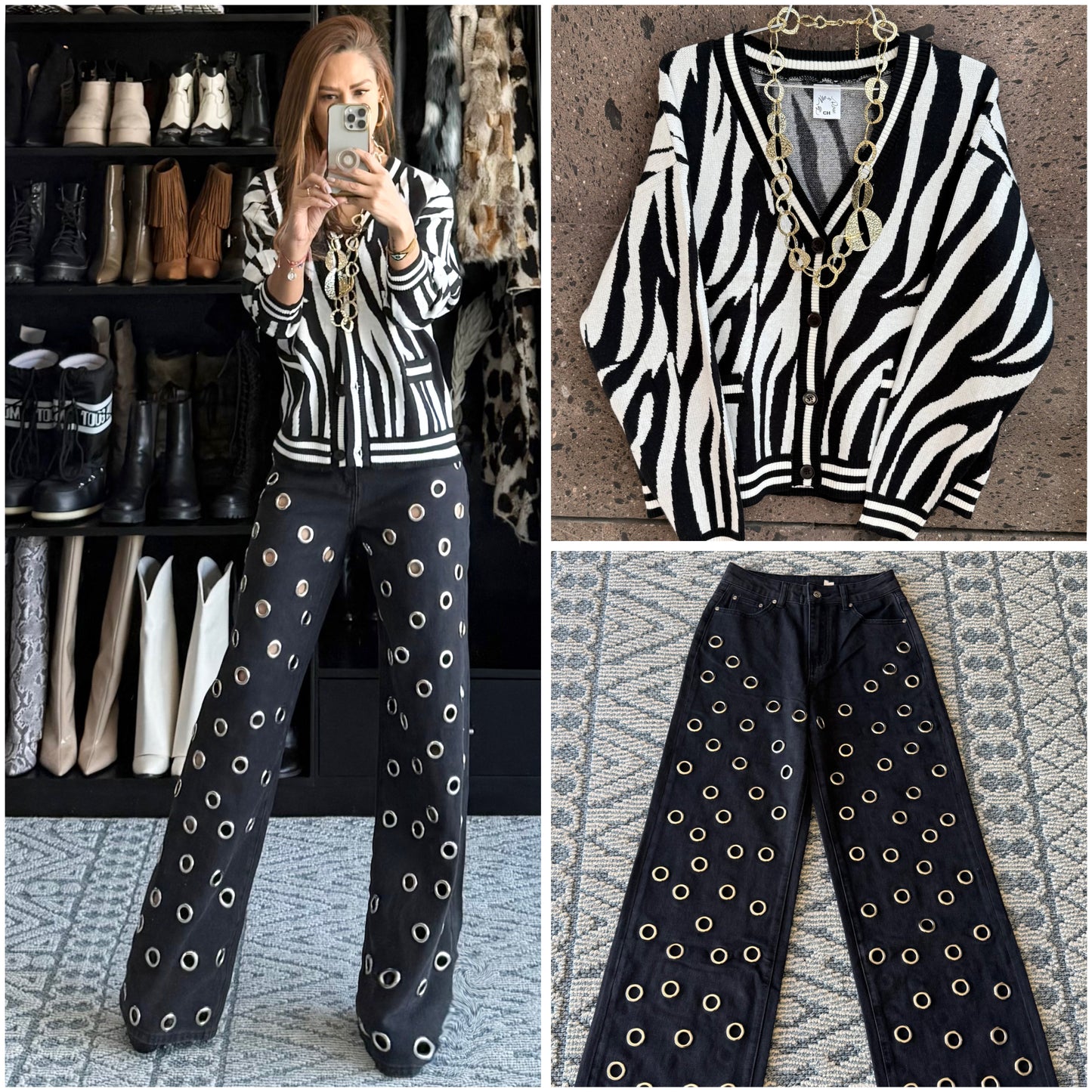 Sweter zebra blanco negro