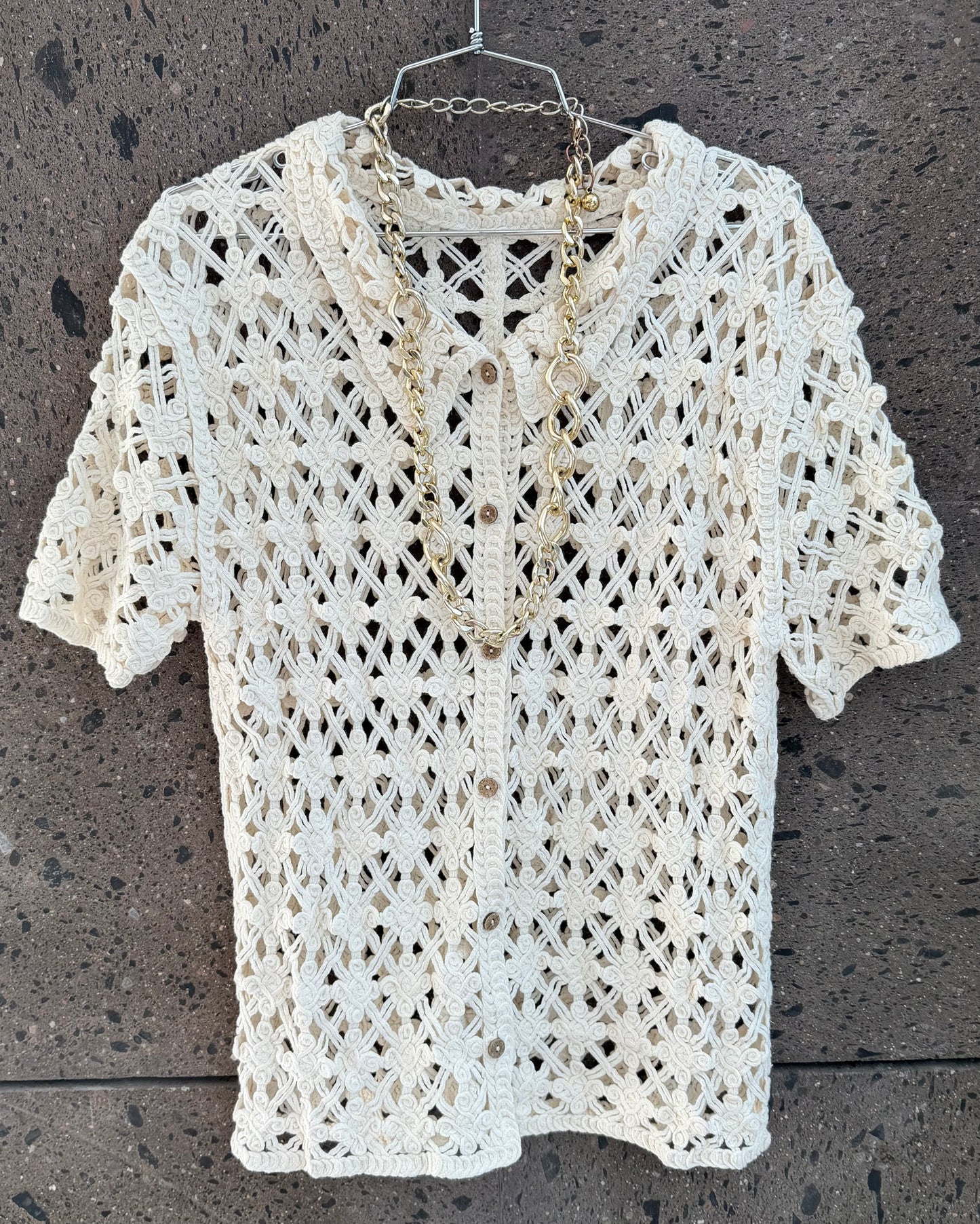 Blusa crochet polo