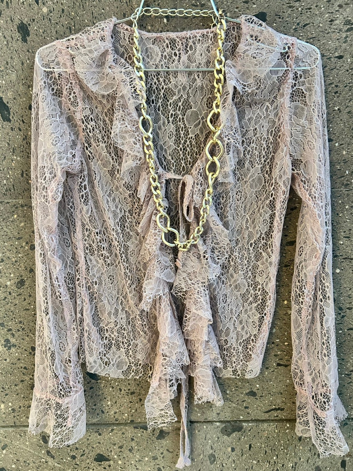 Blusa encaje palo de rosa