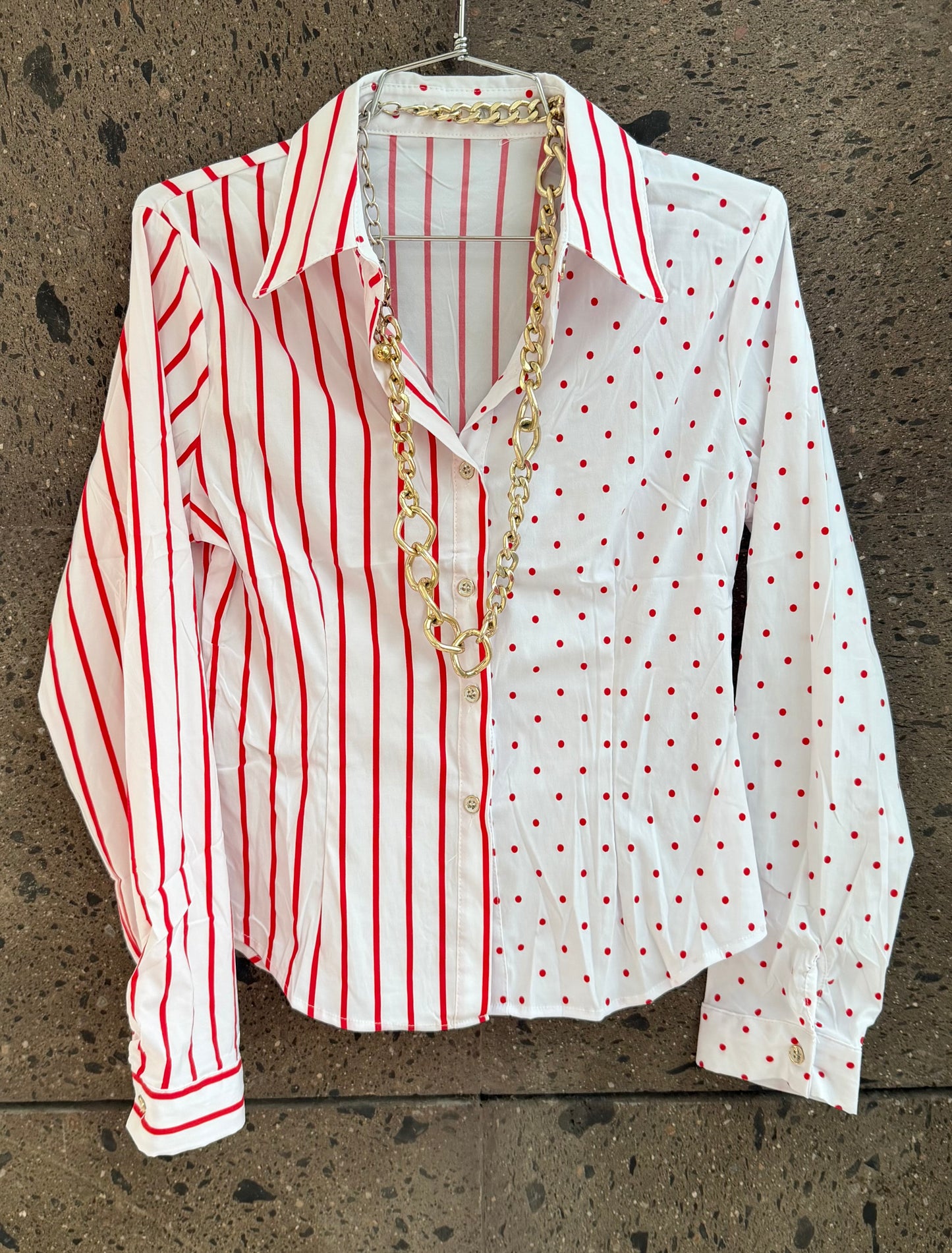 Camisa bolas raya stetch roja