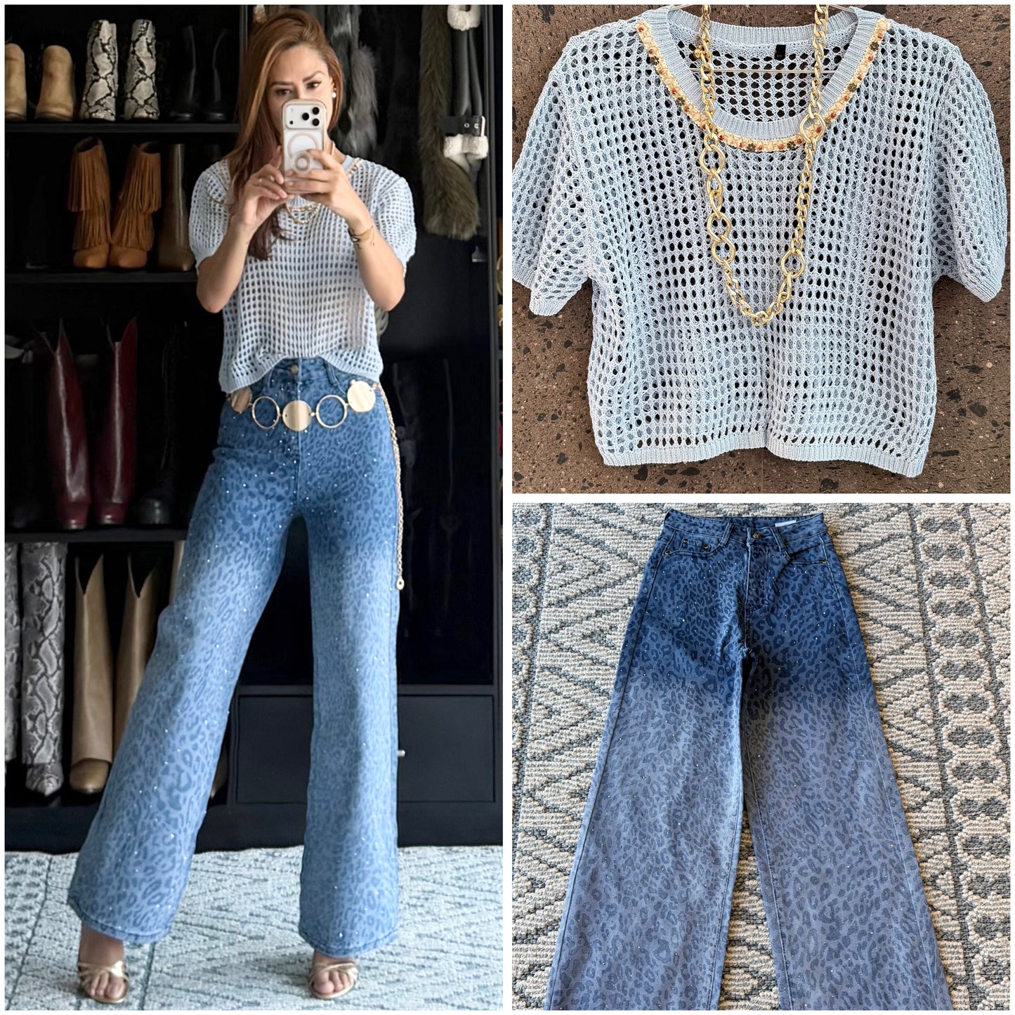 Jeans stretch brillos print