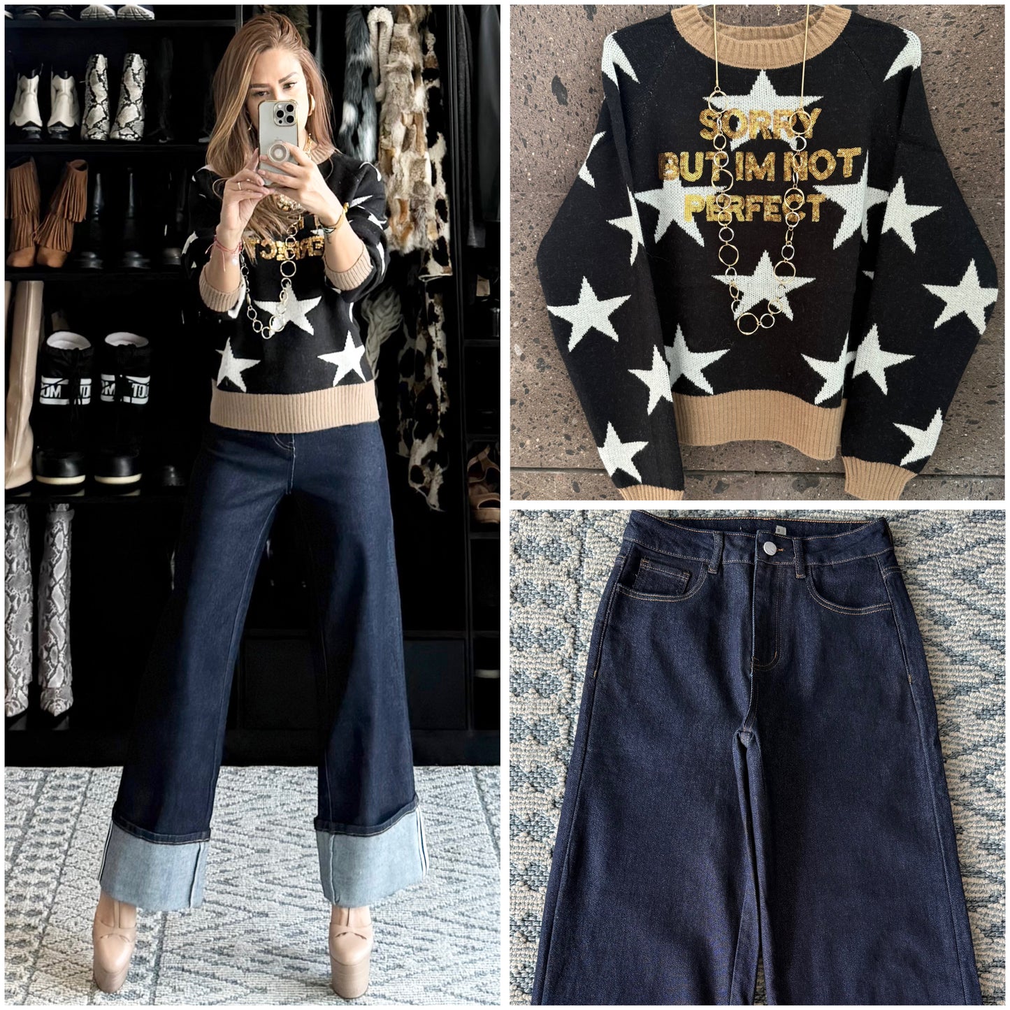 Sweter estrella negro