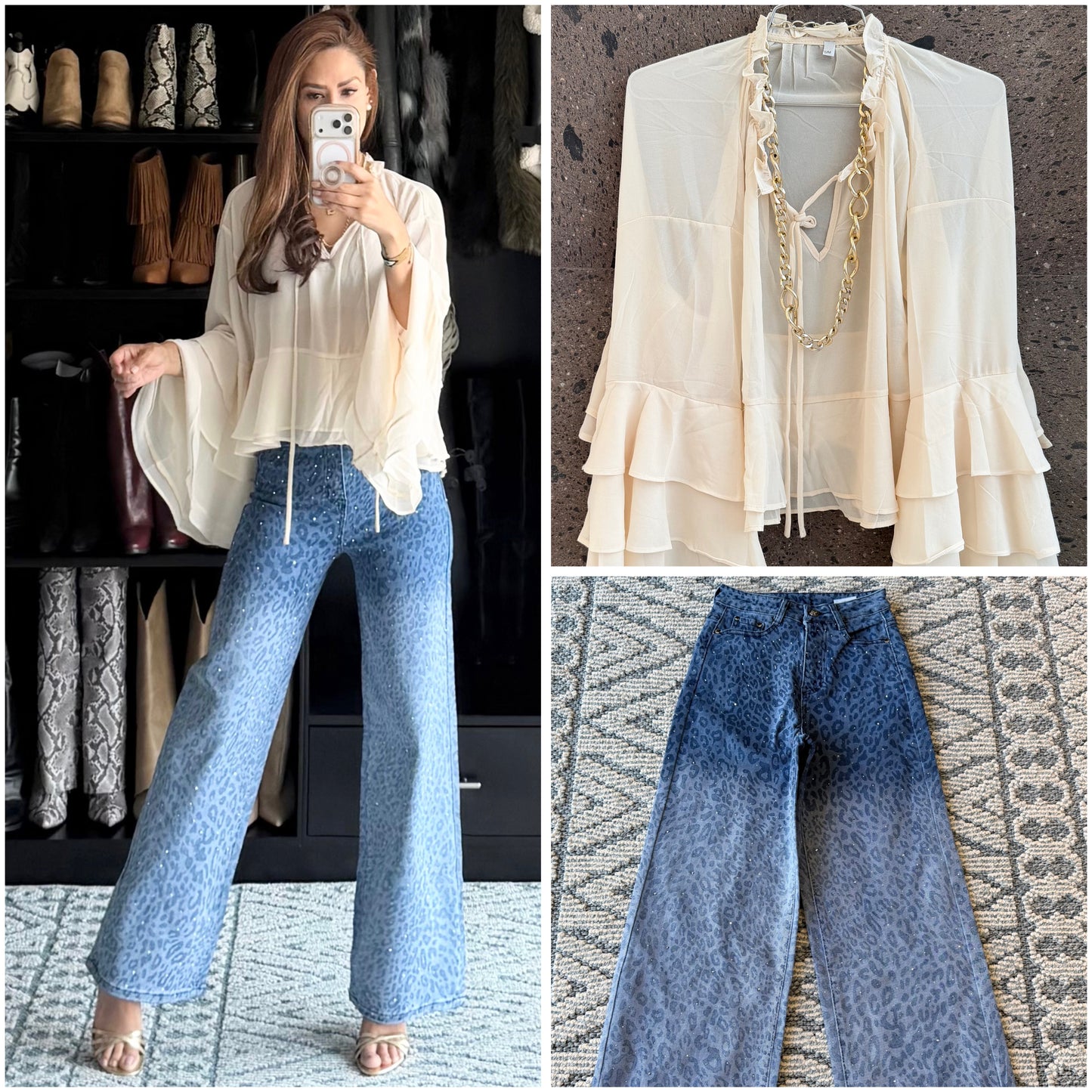 Jeans stretch brillos print