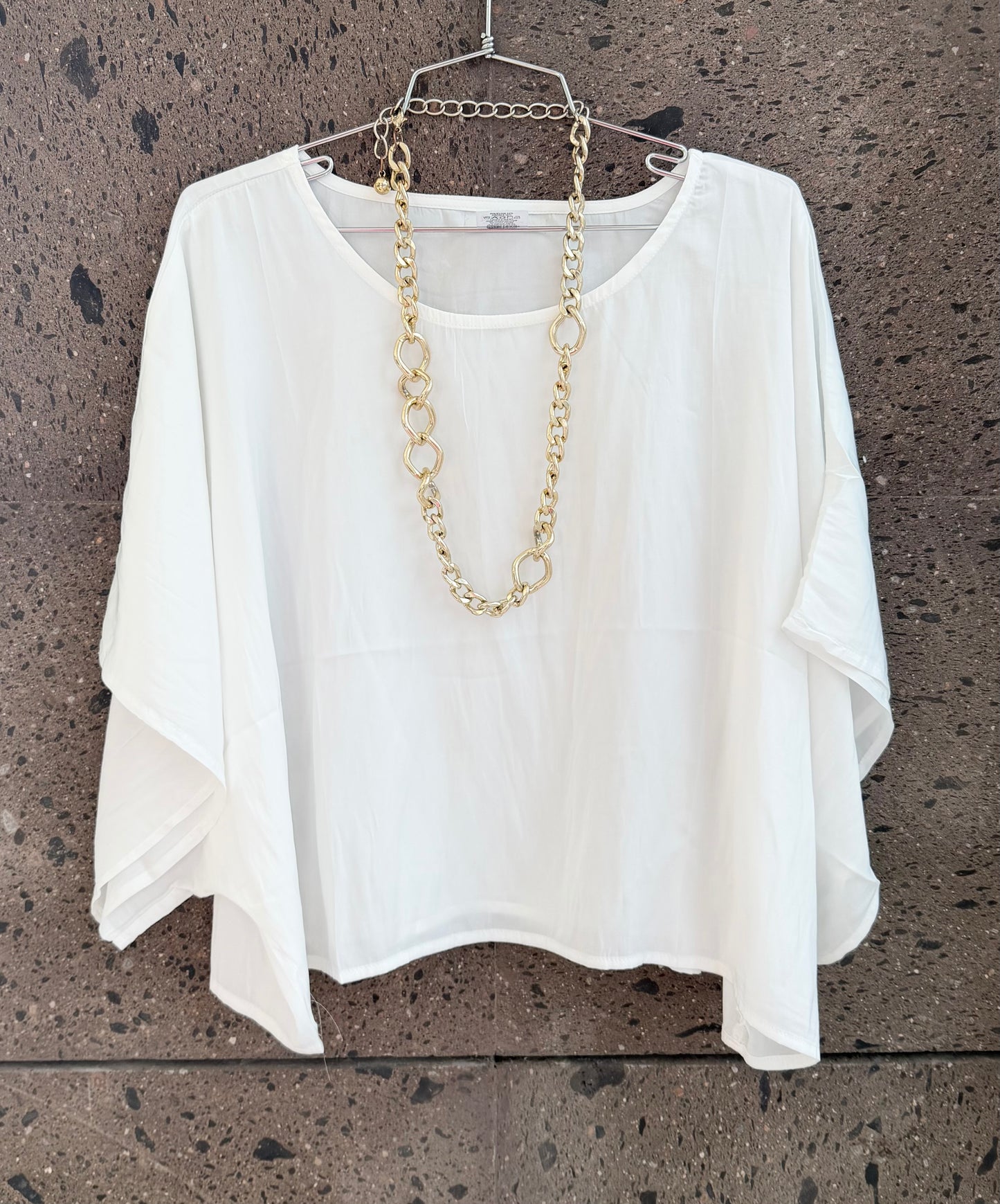 Blusa mariposa seda perla