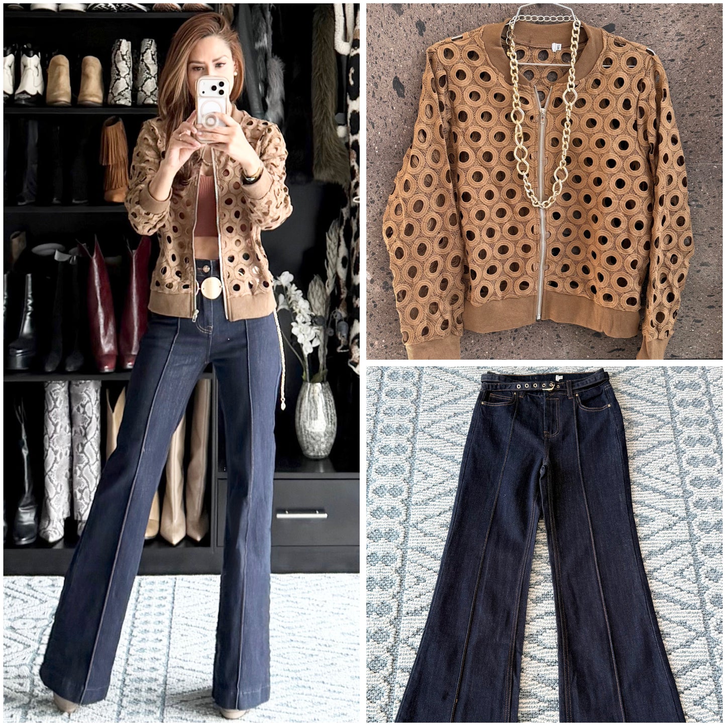 Jeans stretch dark flare