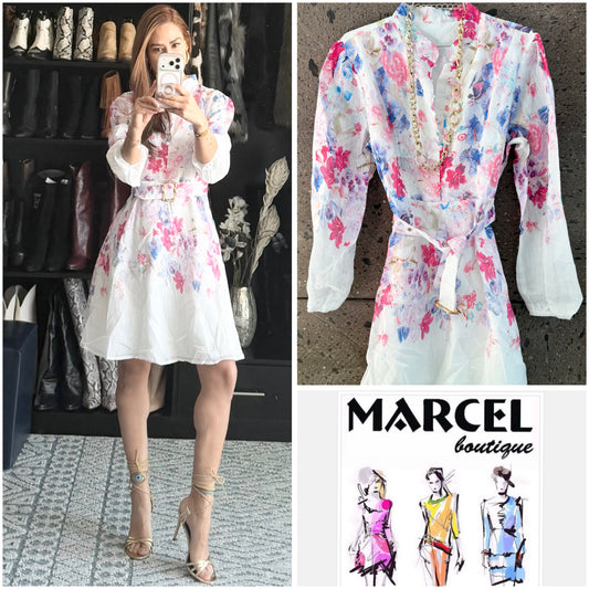 A Vestido flores magentas