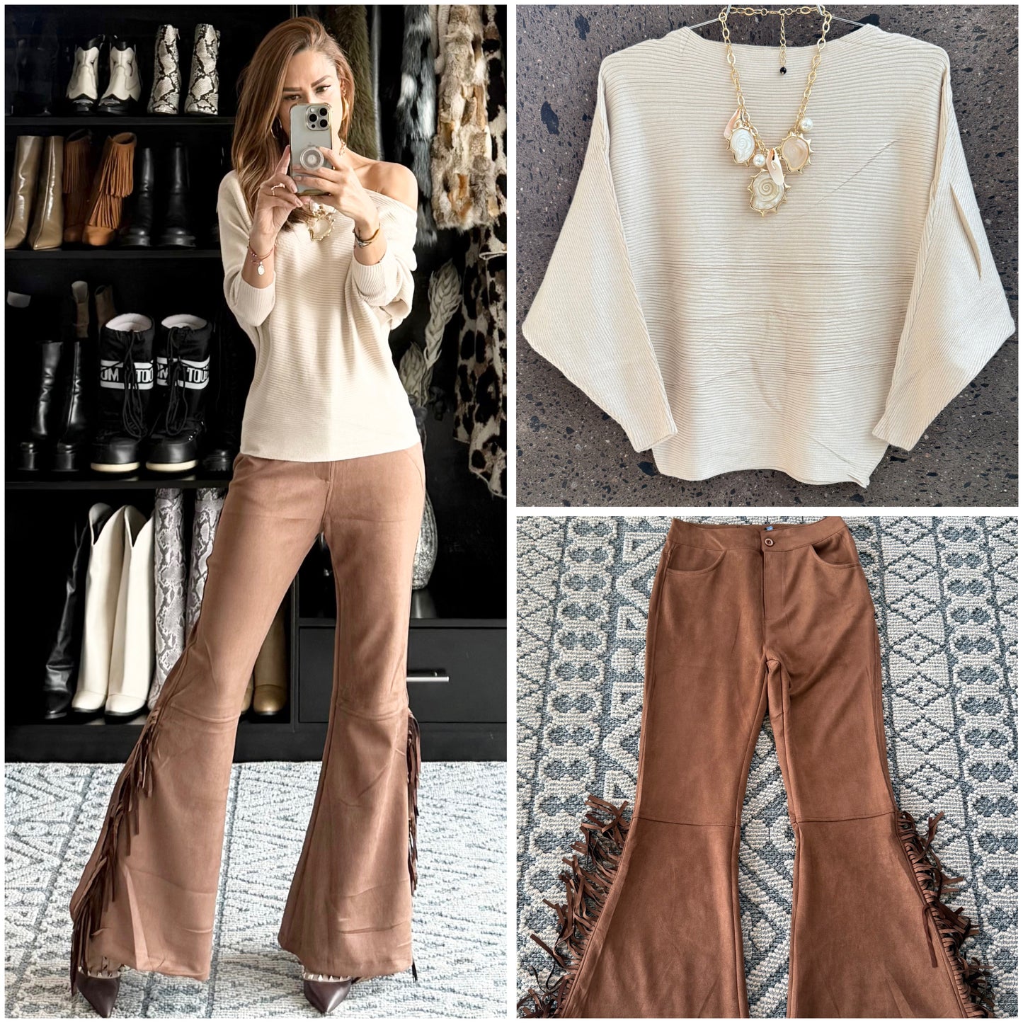 J pantalón fleco mocha estira