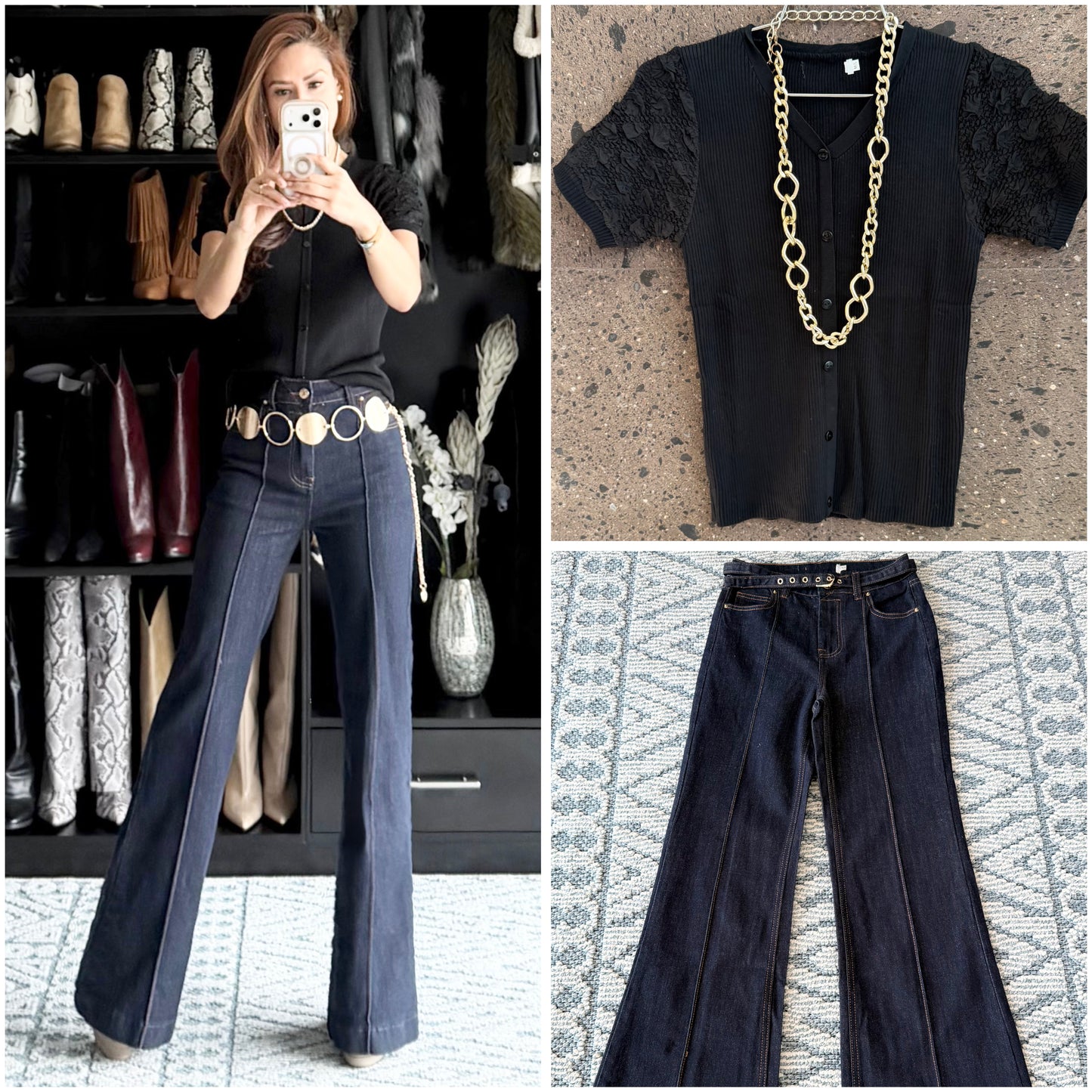 Blusa manga negra