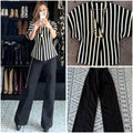 Blusa tejida rayas negra