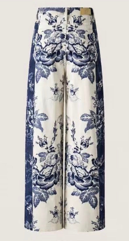 Jeans flores Blue